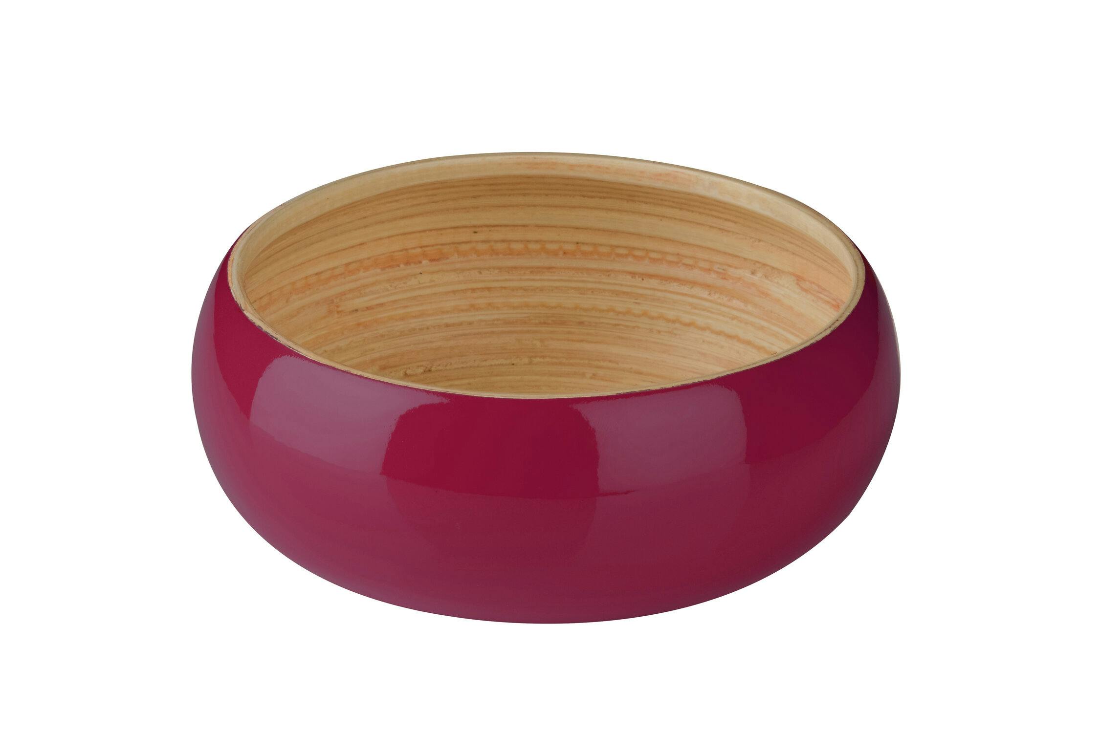 Premier Housewares Kyoto Spun Bamboo Bowl, Raspberry - Image 4