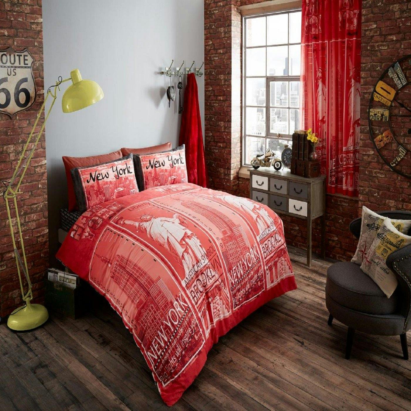 Rackhams Red Inspire Duvet Cover And Pillowcase Set - Double (200Cm X 200Cm)