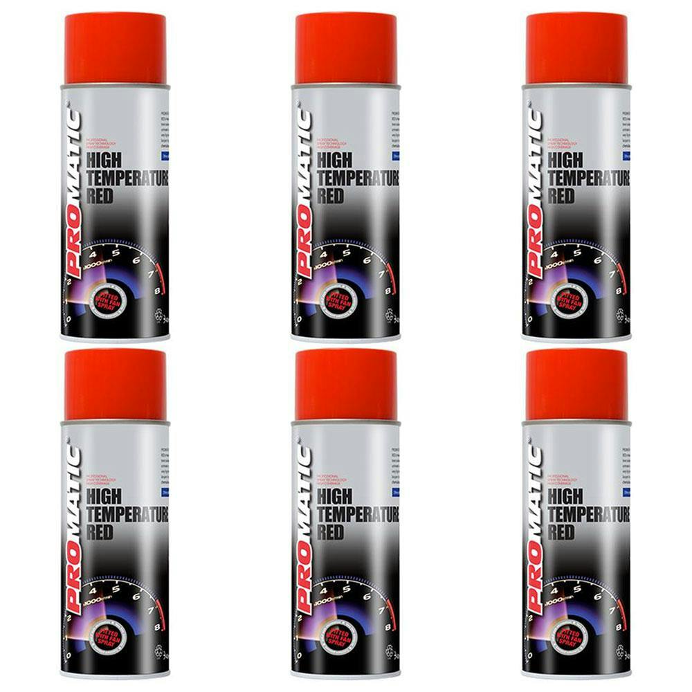 Promatic Red High Temperature Spray Aerosol Paint Multi Purpose HTR400 400ml X2 - Image 14