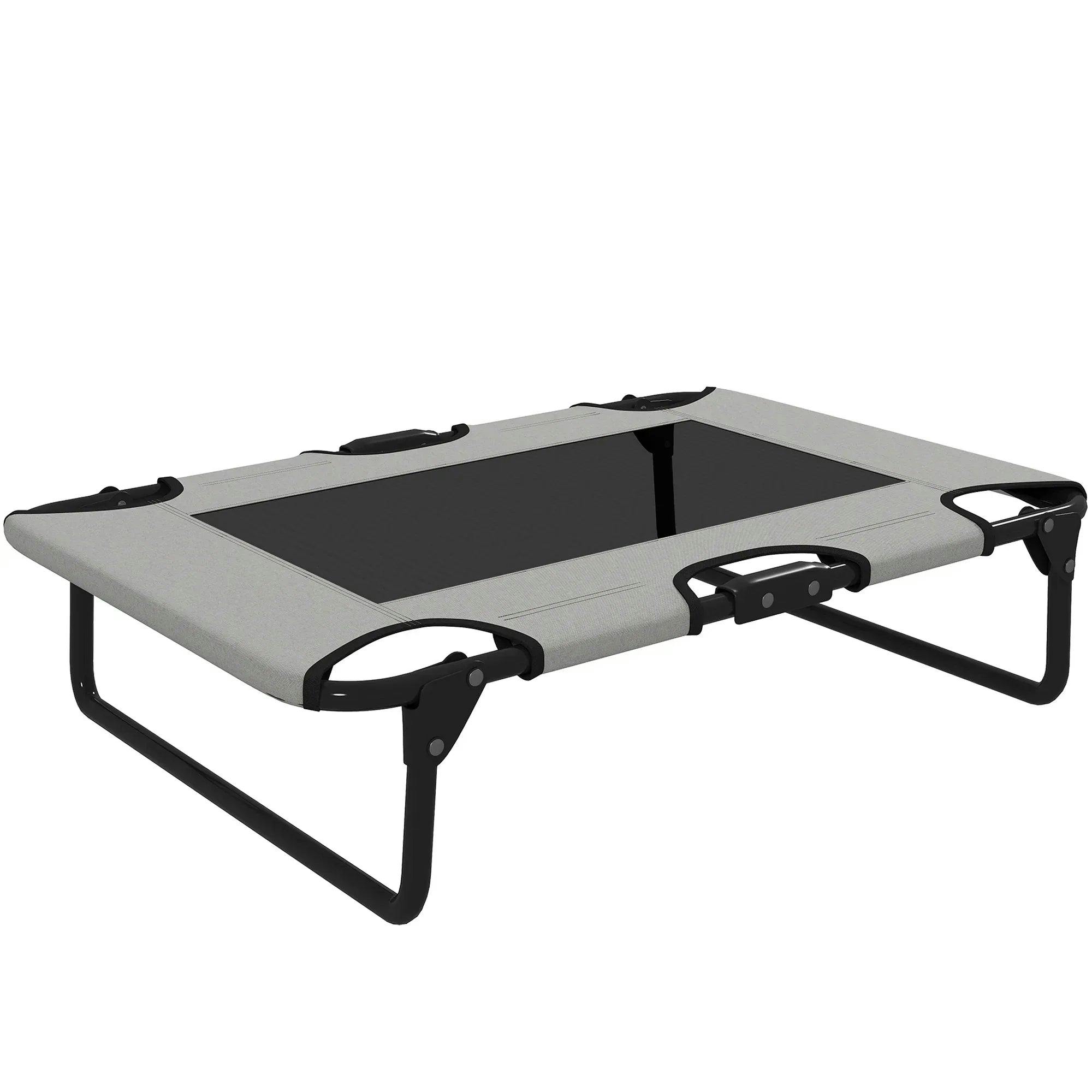 Bobobiy Light/Grey Portable Raised Dog Bed, Elevated Pet Cot With Breathable Mesh For Indoor Outdoor, For Small Medium Dogs,