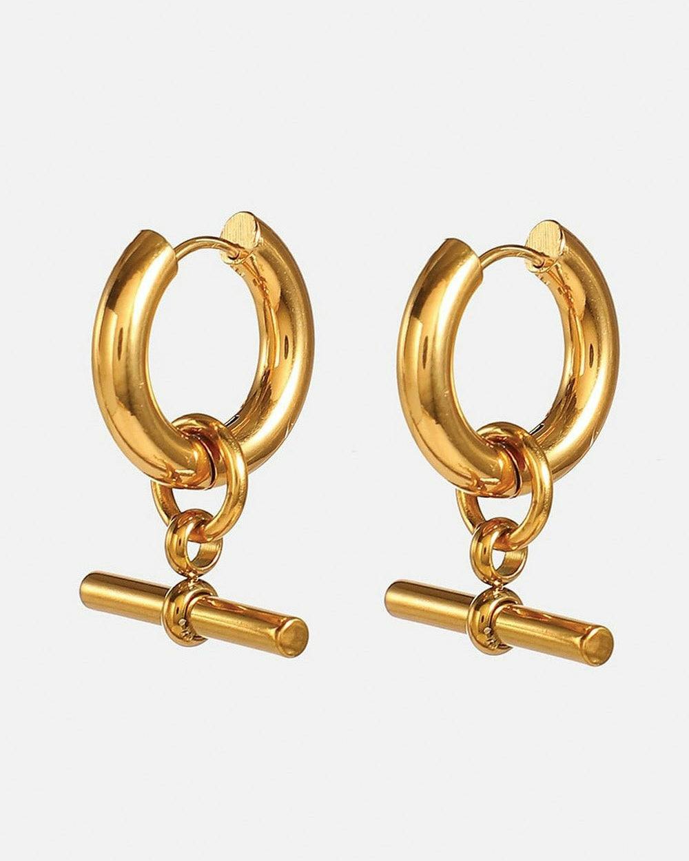 Elk & Bloom Gold Chunky 18K Thick Plated Hoops - No Thank You