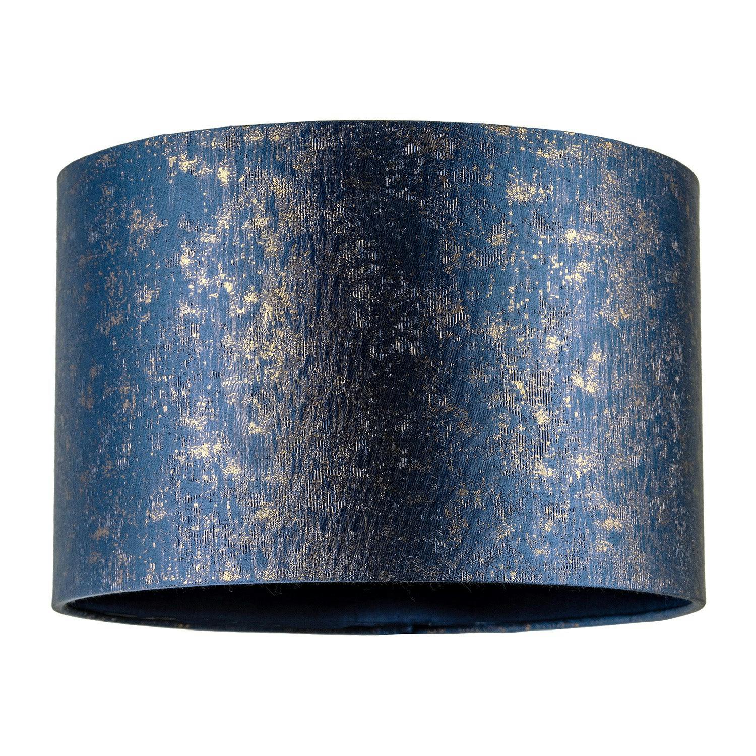 Happy Homewares Blue/Gold Midnight Jacquard Fabric Lamp Shade With Foil Fleck Accents