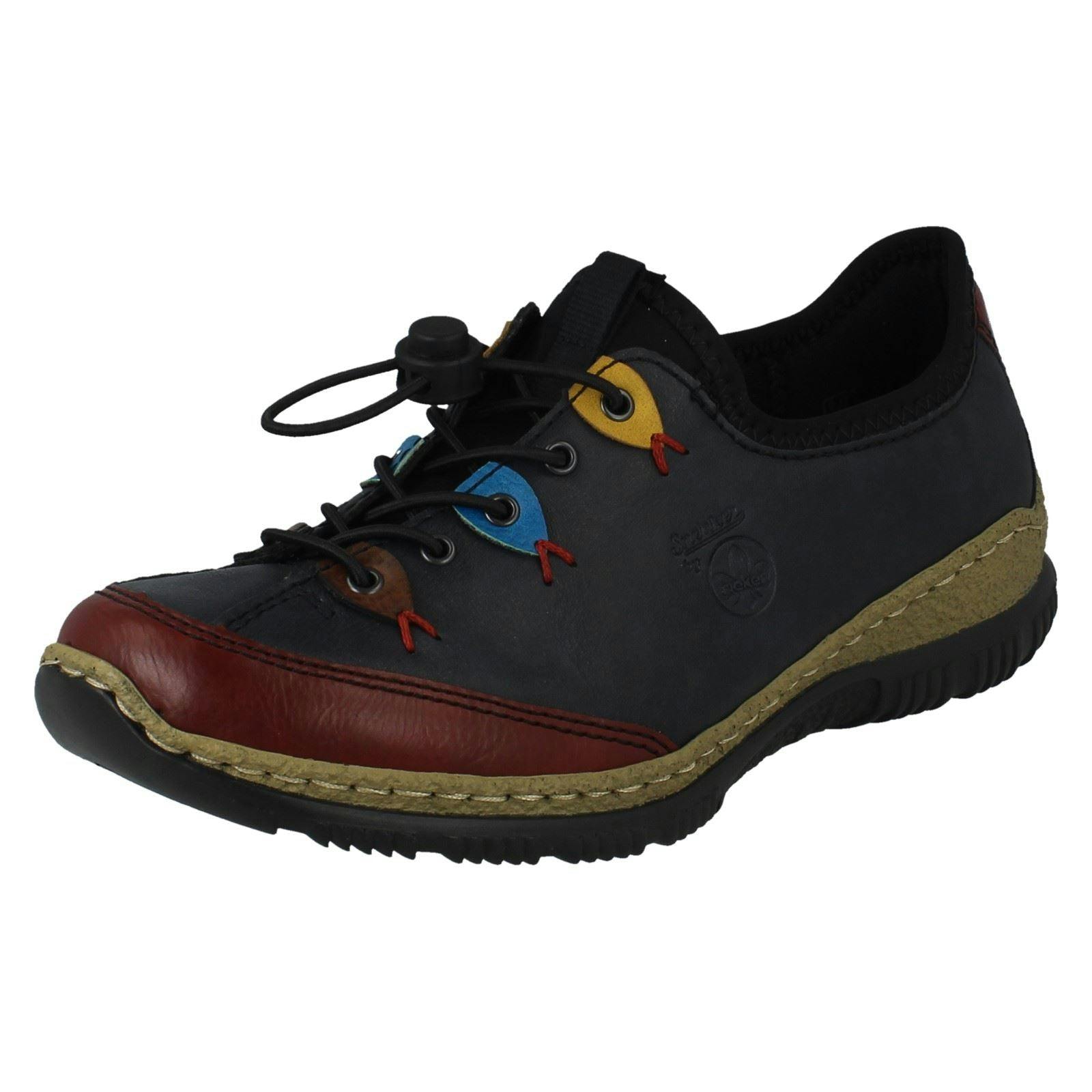 Rieker Women's Blue Casual Everyday Shoes N3271 - Combi - Uk 6.5