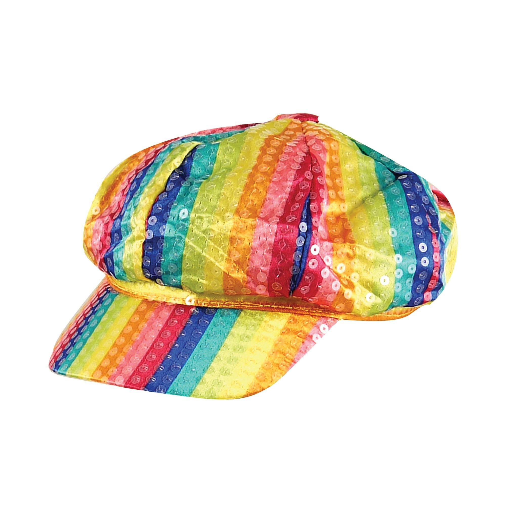 Bristol Novelty Unisex Light Adults Rainbow Sequin Cap - Rainbow - One Size - Rainbow