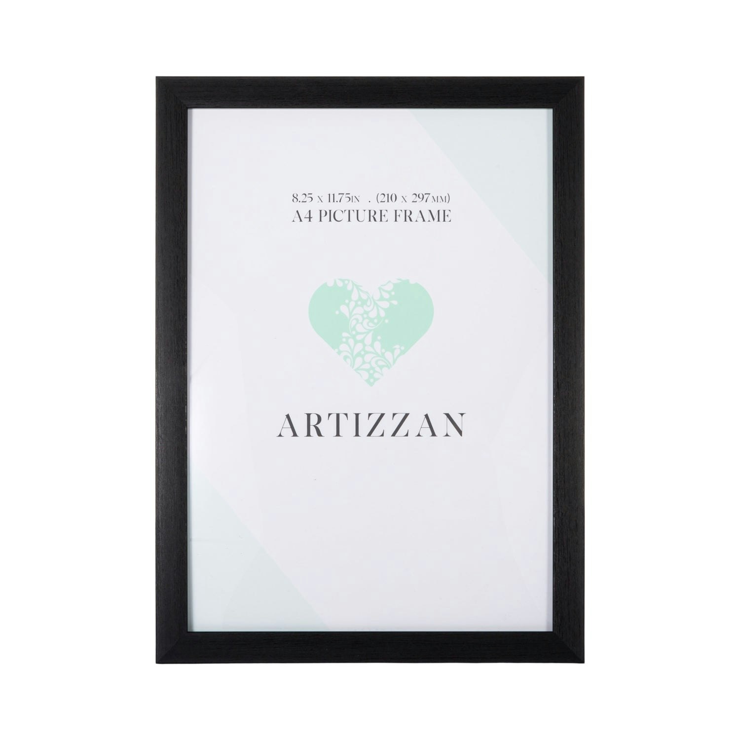 Rackhams Black Modern And Chic Veneer Wood Effect A4 Certificate Frame For Wall Or Table