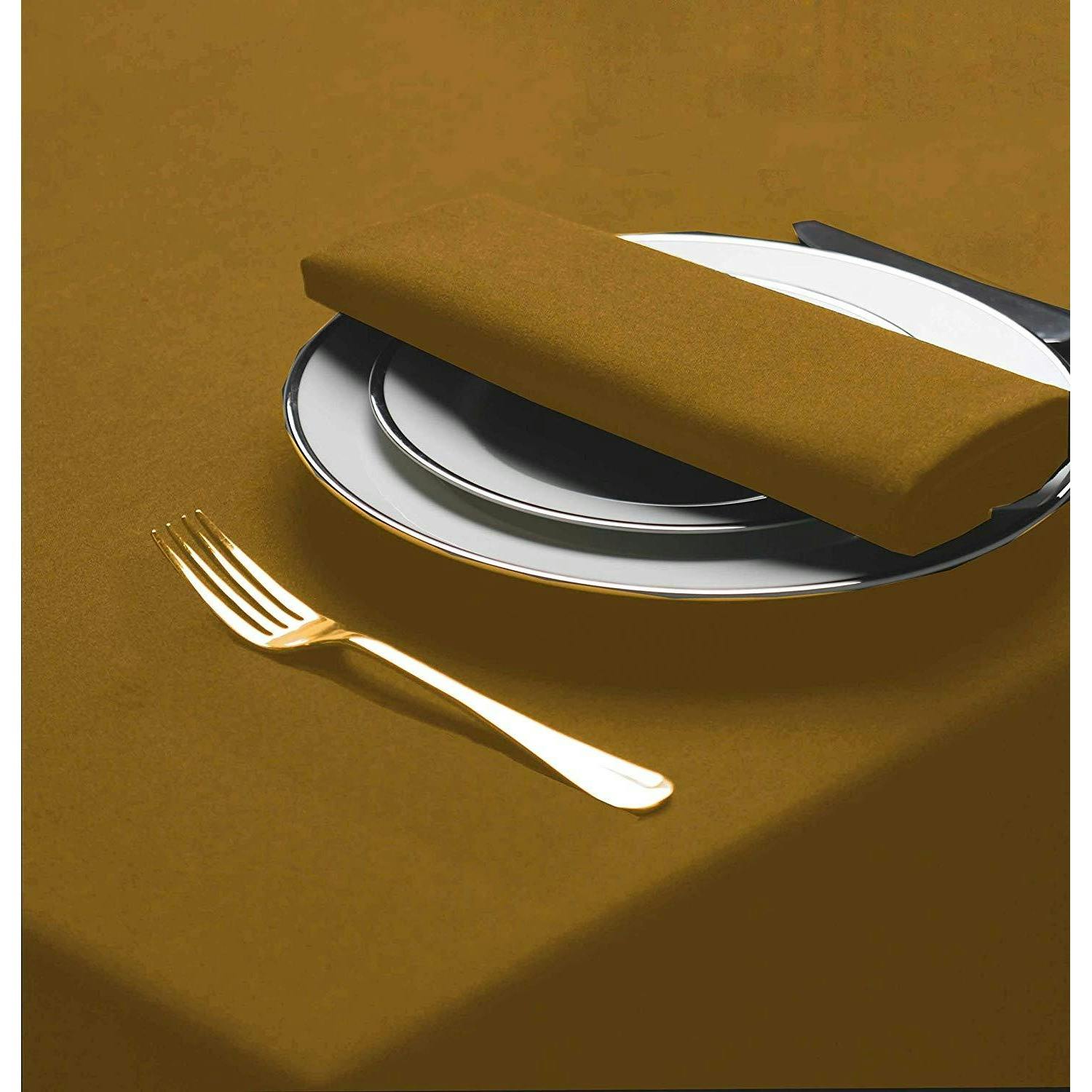 Belledorm Gold Amalfi Rectangular Table Cloth - 132 X 178Cm - 100% Polyester