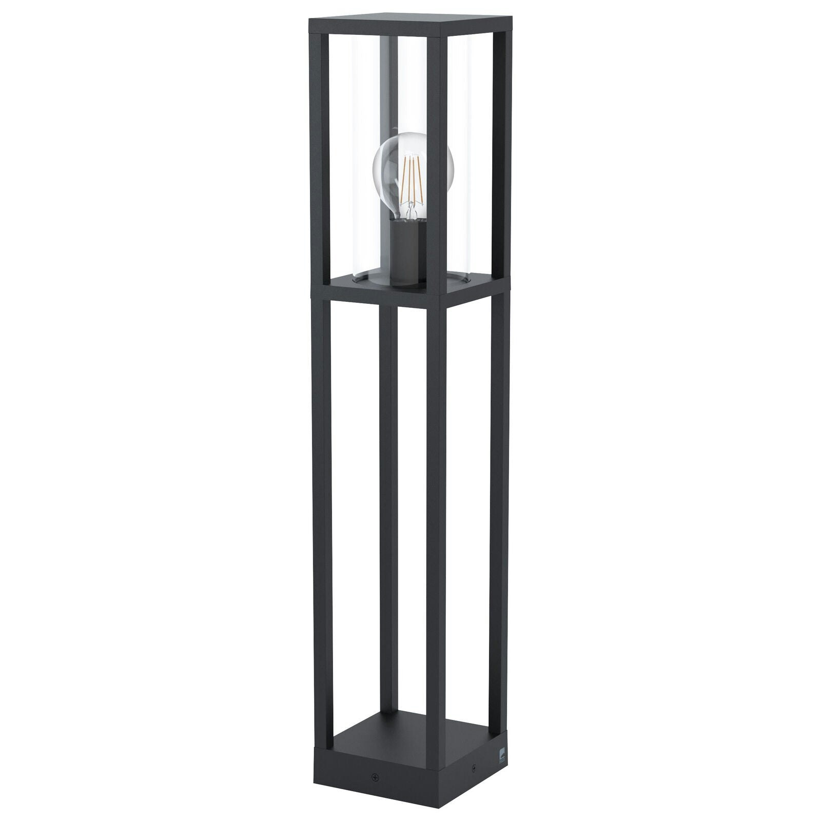 Rackhams Light/Black Ip44 Outdoor Bollard Cast Aluminium Box X 40W E27 Tall Lamp Post Size 1