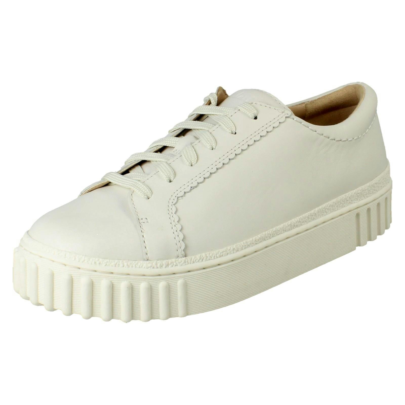 Clarks Women's White Chunky Sole Lace Up Casual Shoes Mayhill Walk - Off - Uk 9