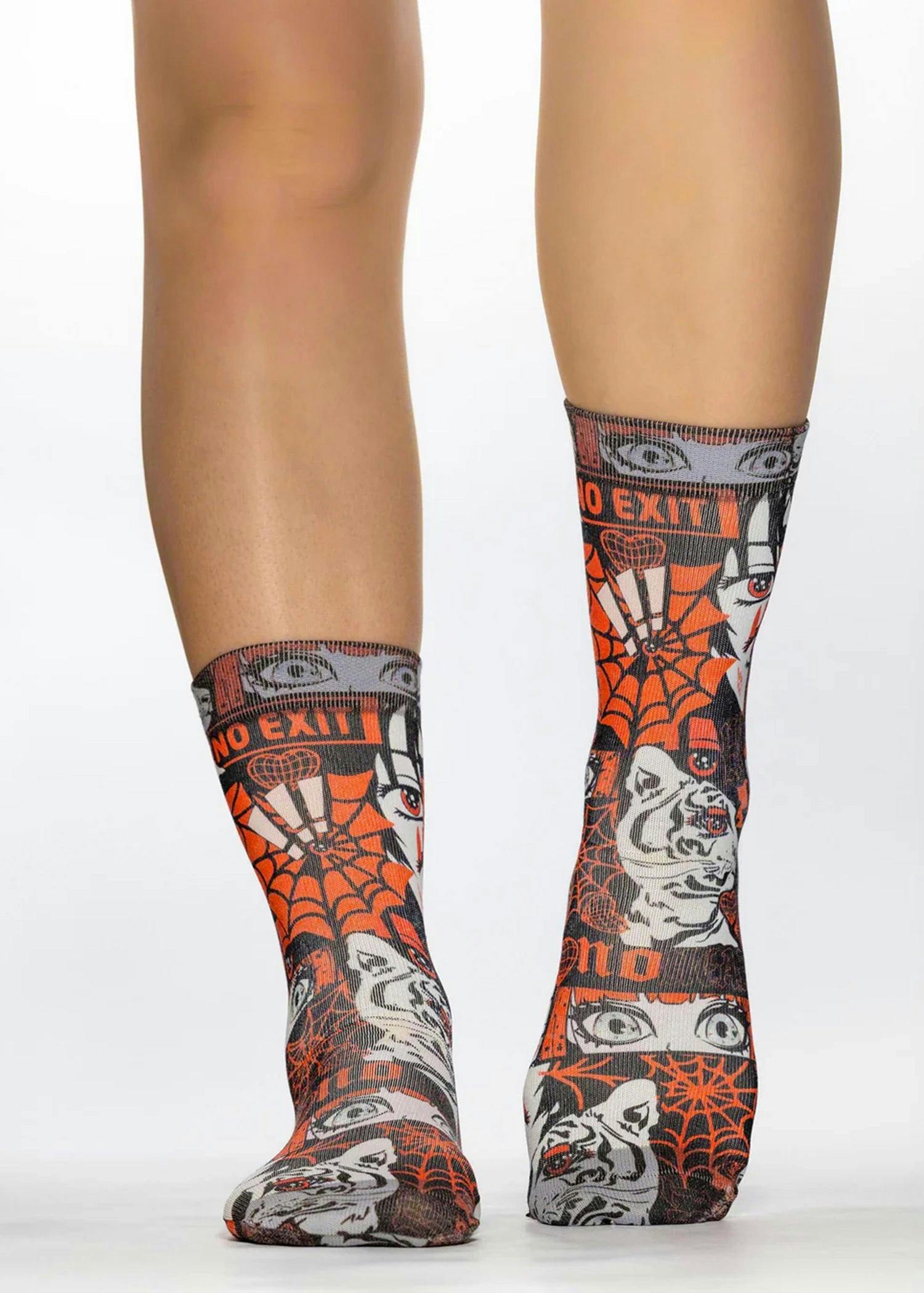 Jemsox Women's Red Anime Novelty Gift Socks
