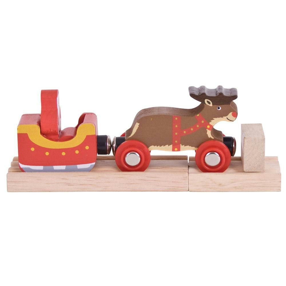 Bigjigs Rail Santa Sleigh With Reindeer