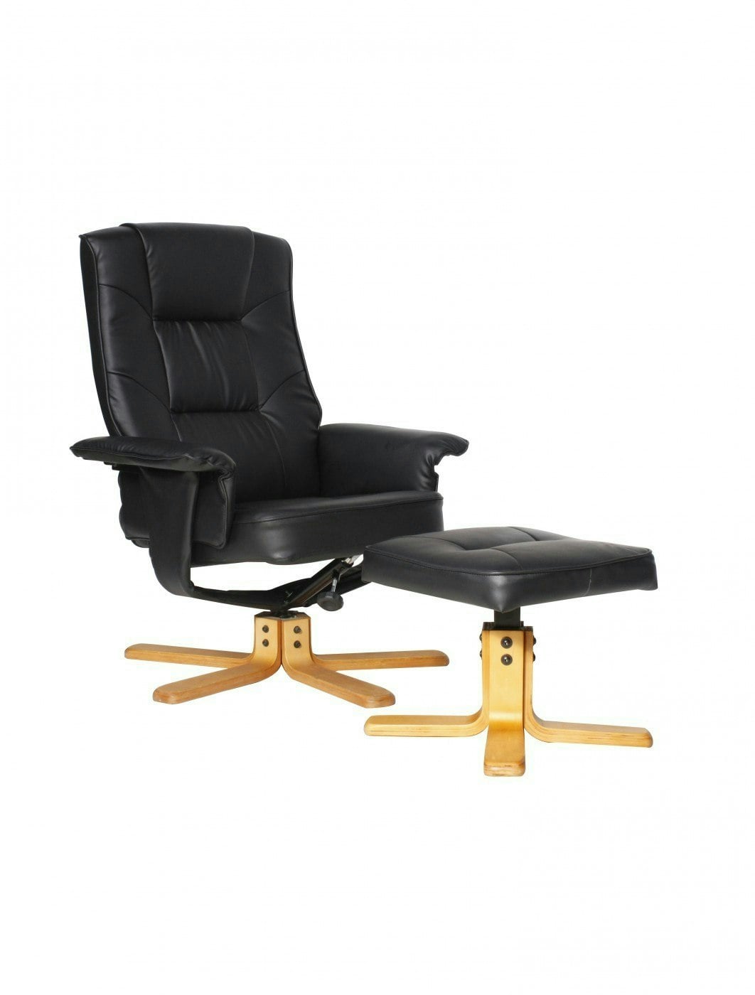 Rackhams Black Drake Recliner + Footstool In