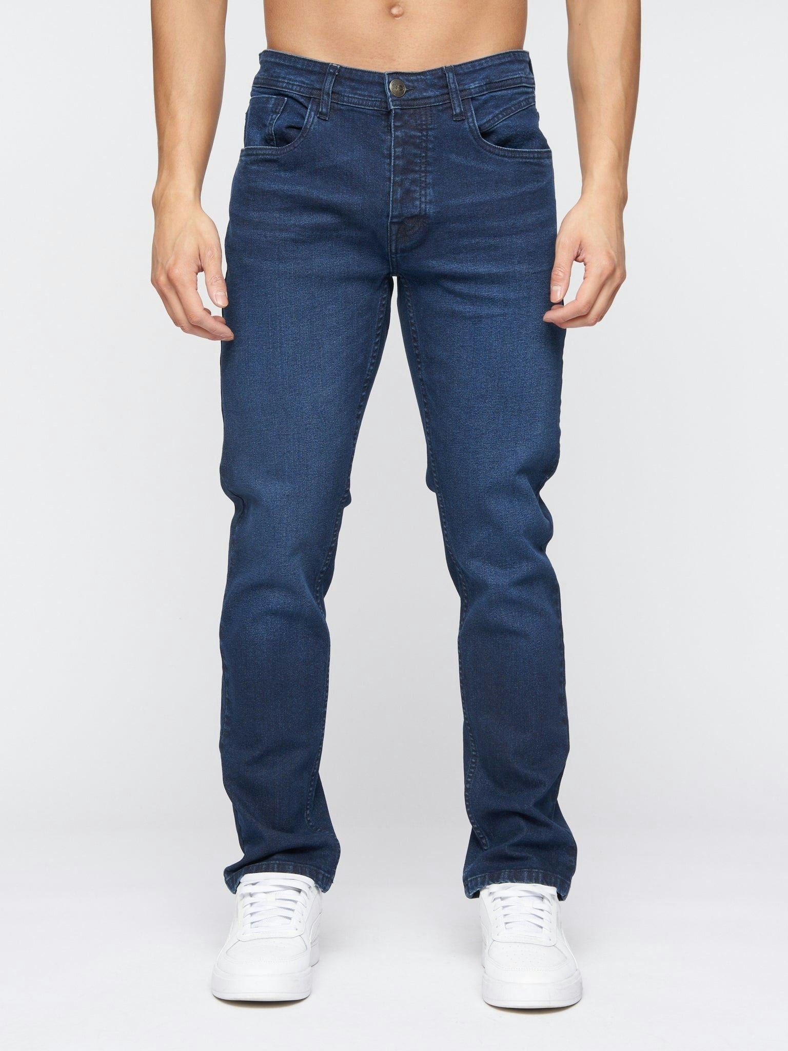 Crosshatch Men's Dark Malcolm Slim Fit Jeans Wash - W38 L32