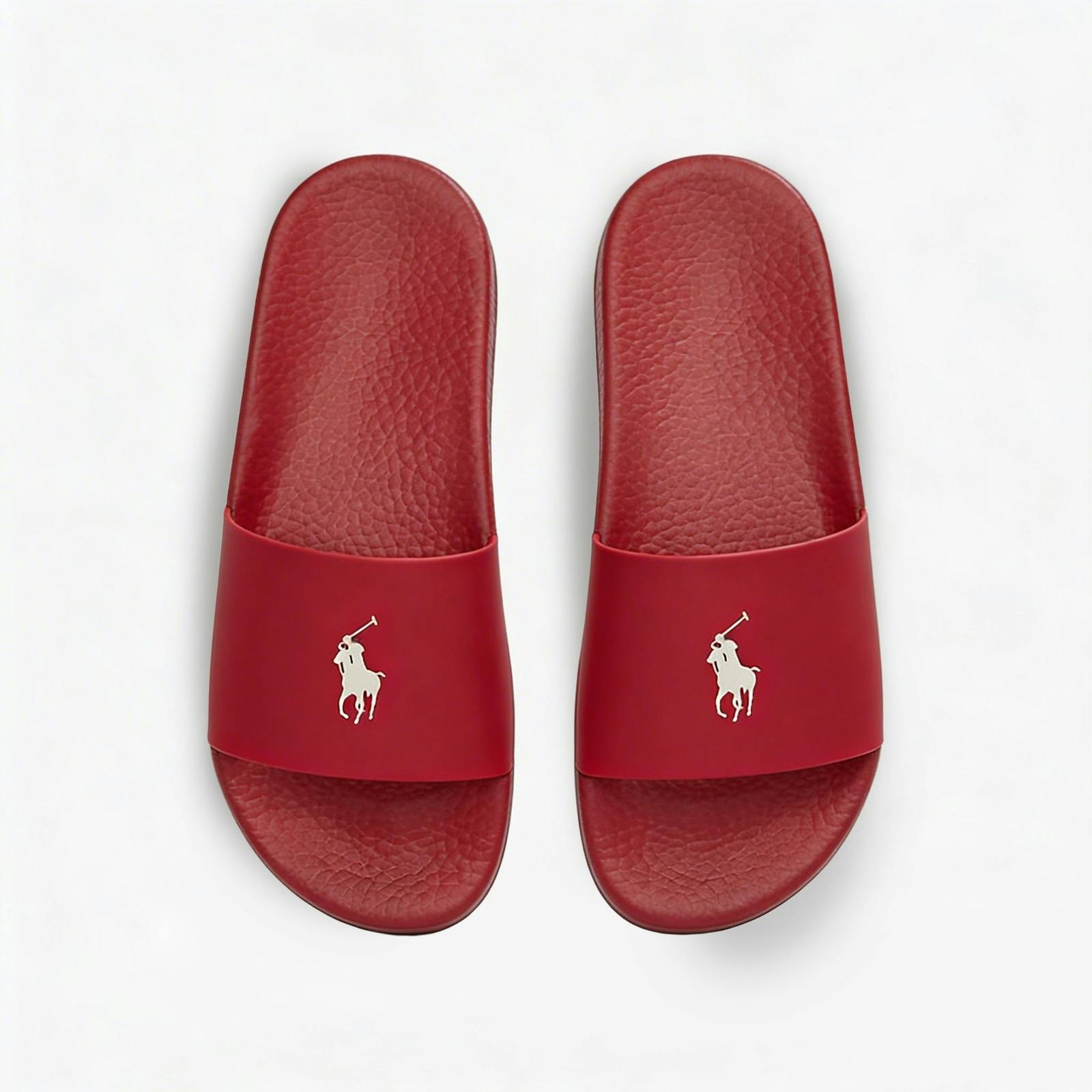 Polo Ralph Lauren Men's Red/White Polo Slide Sliders /Deckwash - Uk 12