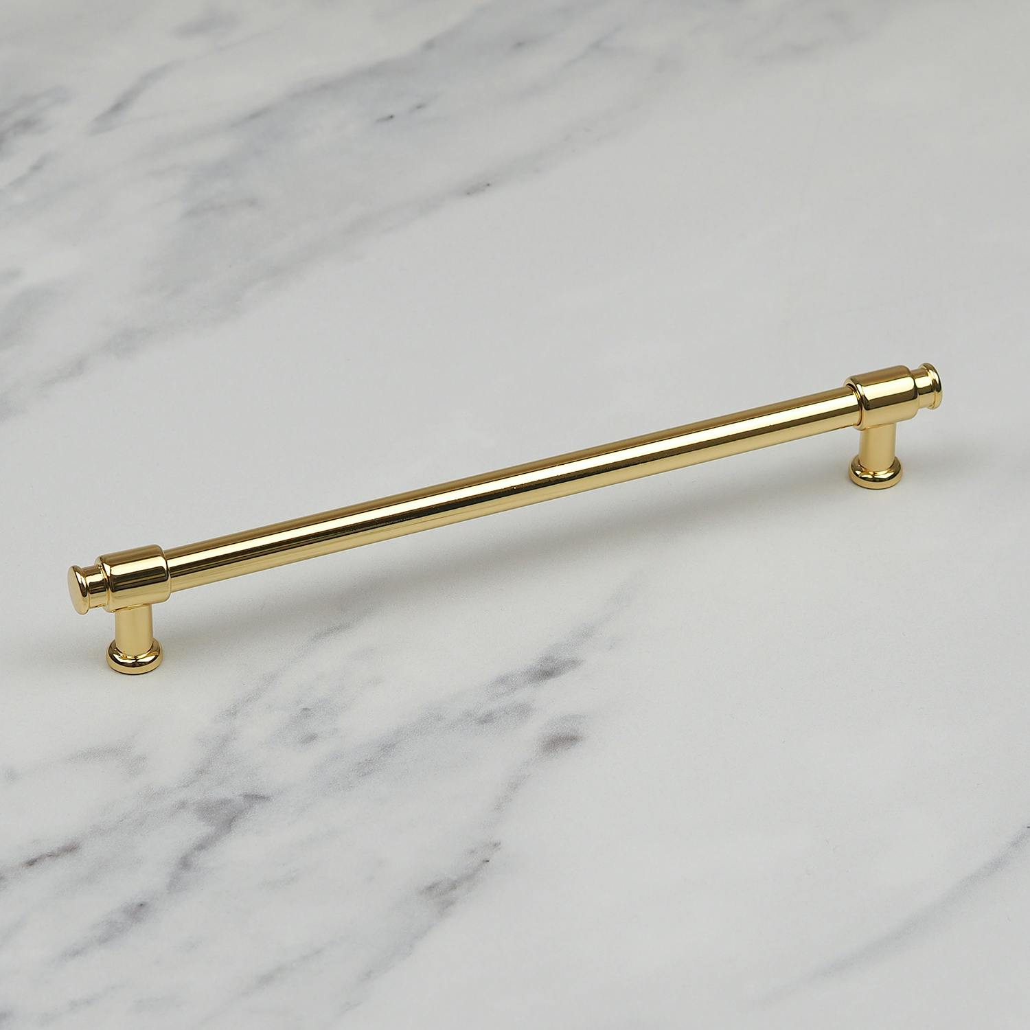 Rackhams Gold Polished Brass Clasp Detail T-Bar Handles - 192Mm Handle