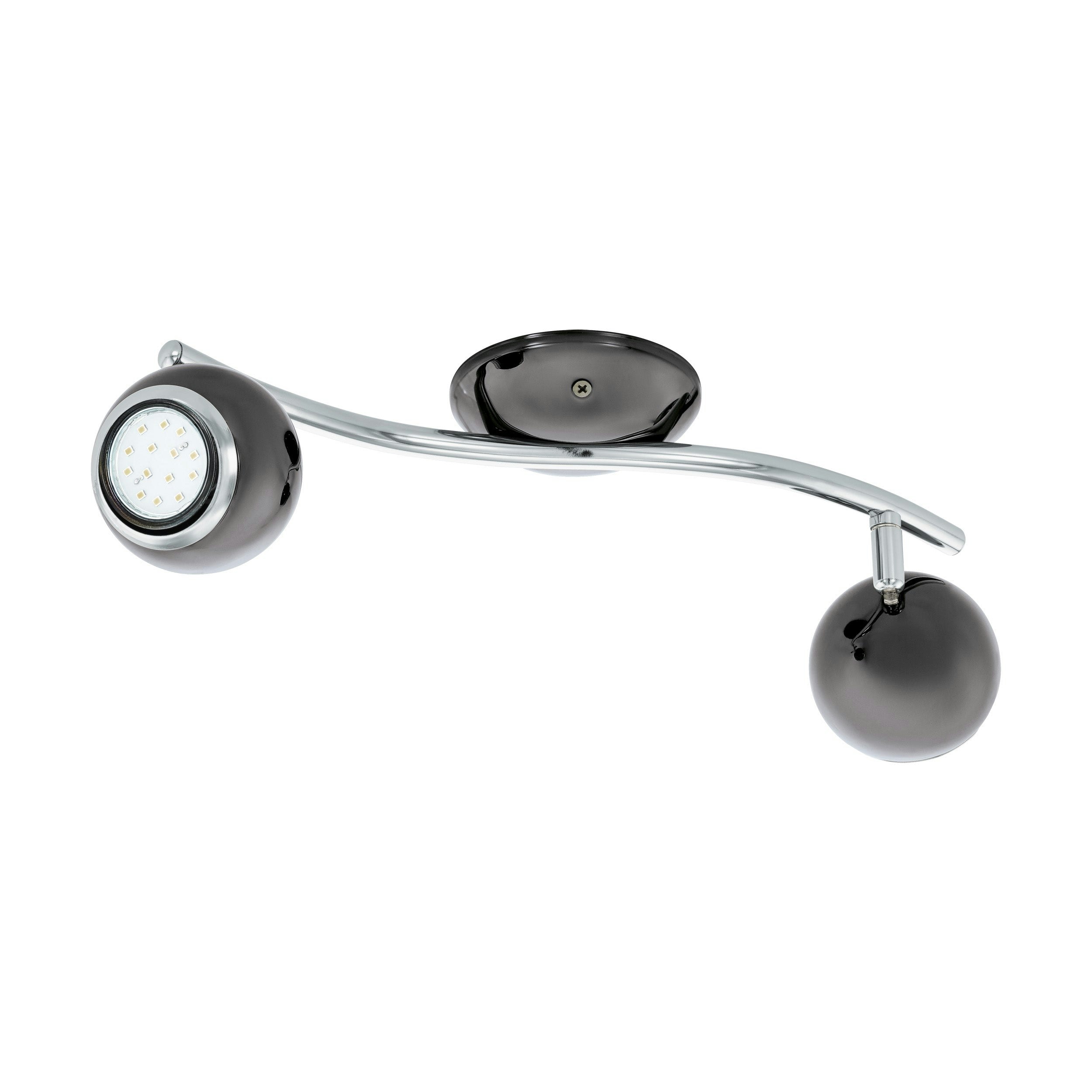 Loops Light Flush Spots Ceiling Colour Nickel Chrome Plated Steel Bulb Gu10 2X3w Size 2