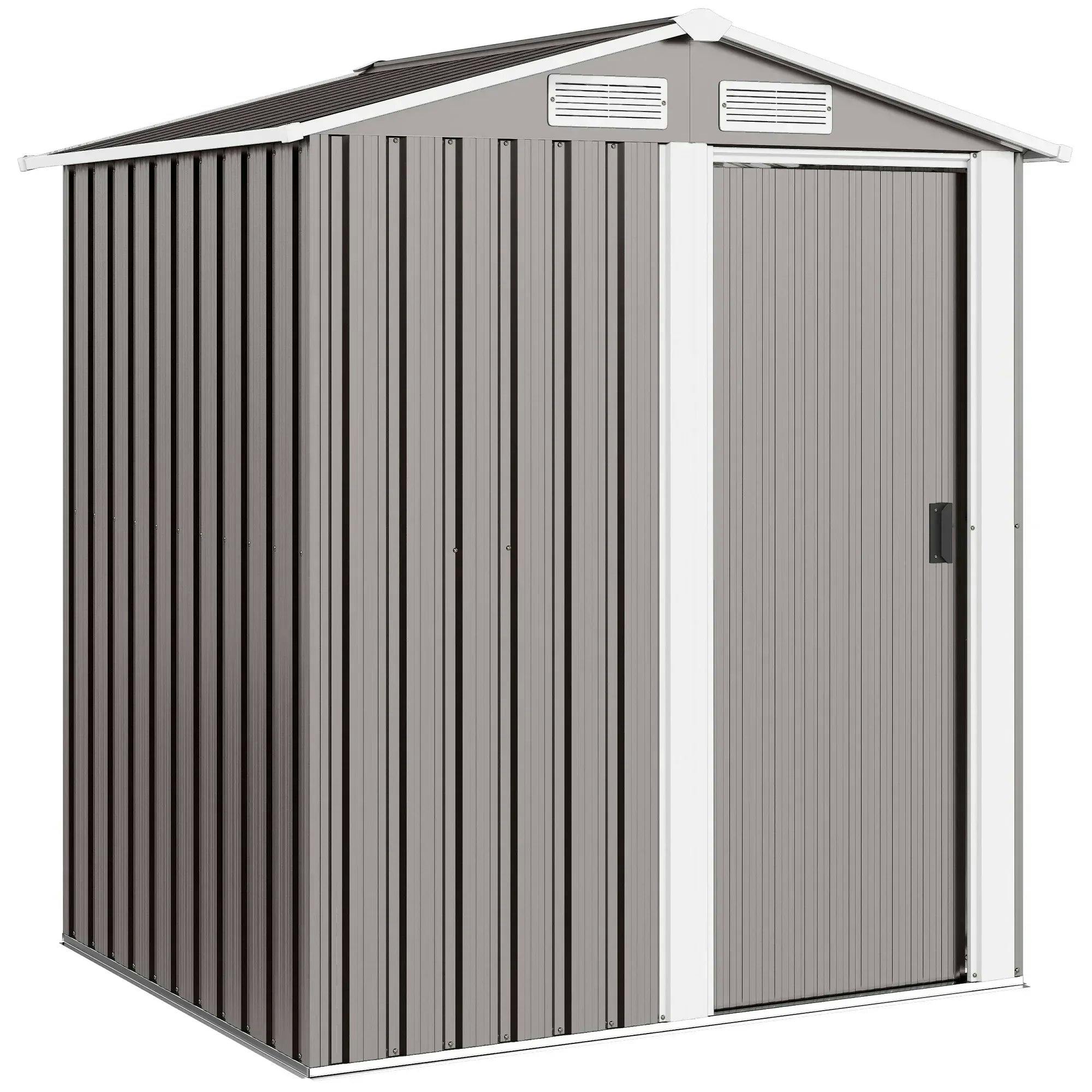 Outsunny 5Ft X 4.3Ft Outdoor Metal Storage Shed With Sliding Door - Image 4