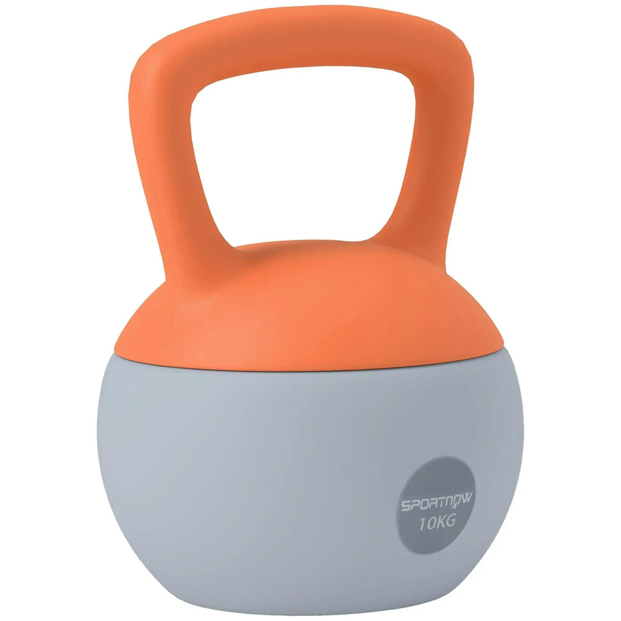 10KG Kettlebell Soft Body Non Slip Handle Orange Grey - Image 4