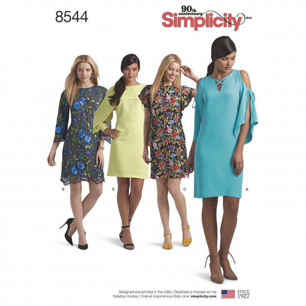 Simplicity Women's Sewing Pattern 8544, Dresses For H5 (6-8-10-12-14) - Intermediate - H5 (6-8-10-12-14)
