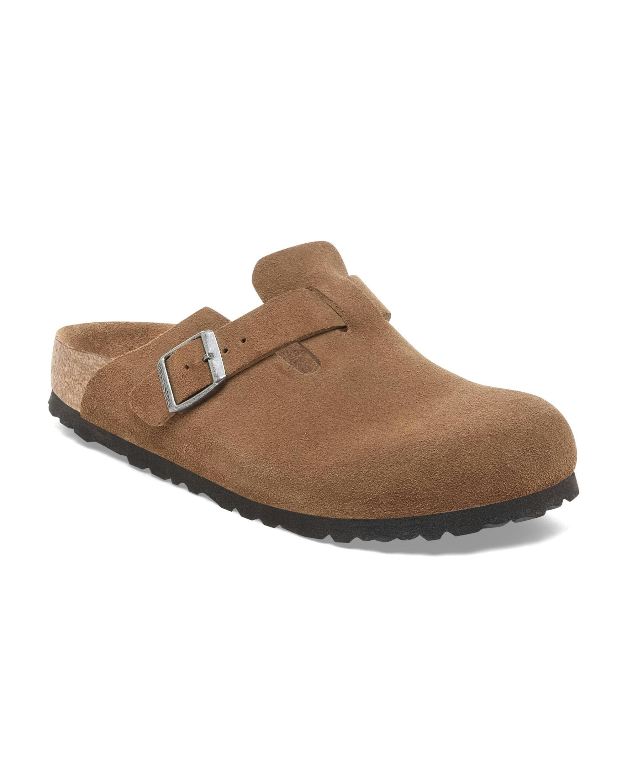 Birkenstock Women's Dark Boston Soft Footbed Suede Clogs - Tea/Tonal Footbed - Tea/Tonal Footbed - Uk7.5 Eu41 Narrow
