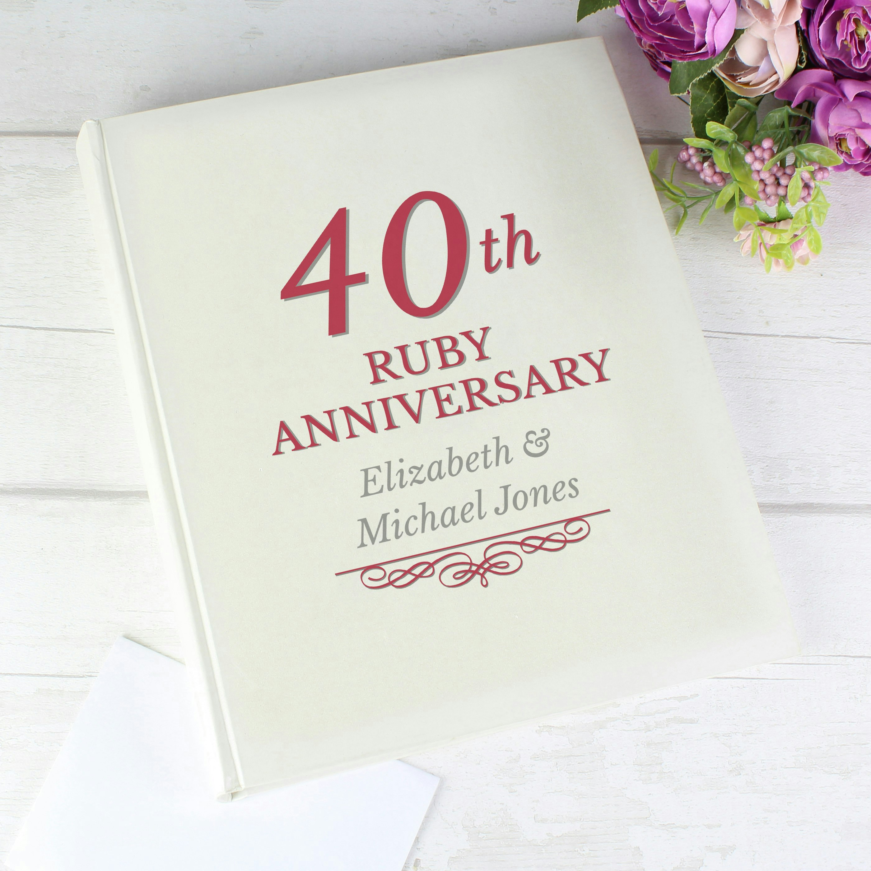 Rackhams Personalised 40Th Ruby Anniversary Traditional Photo Album