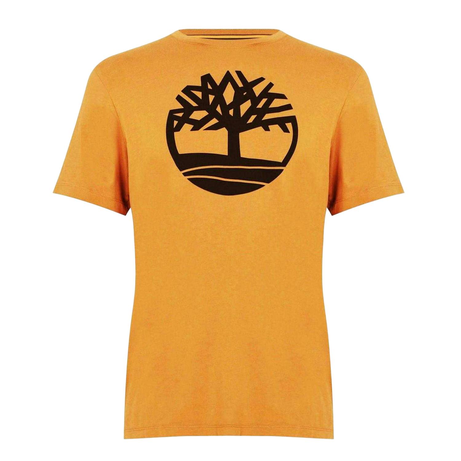 Timberland Men's Brown Logo T-Shirt - S - 100% Organic Cotton