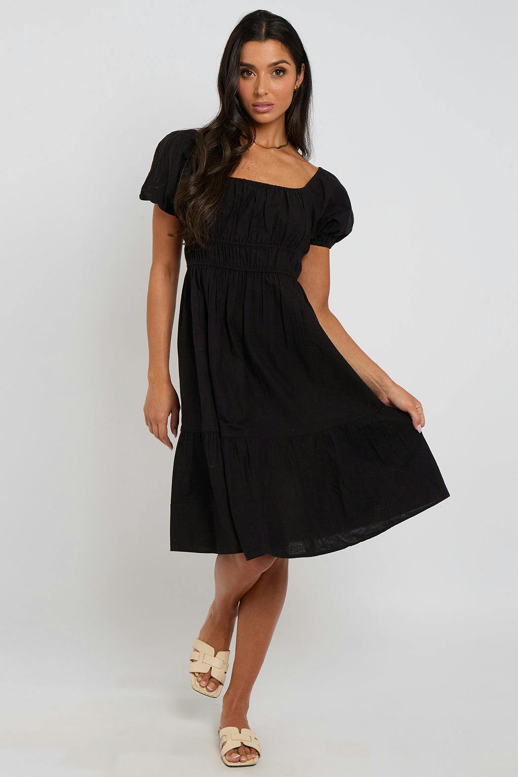 Urban Bliss Black Milk-Maid Smock Dress - 12
