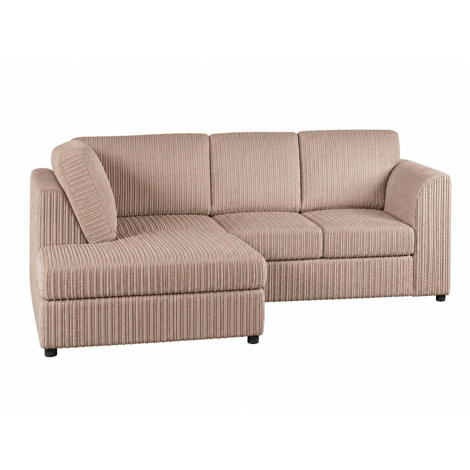 Rackhams Black Chicago Jumbo Cord Left Hand Corner Sofa Set