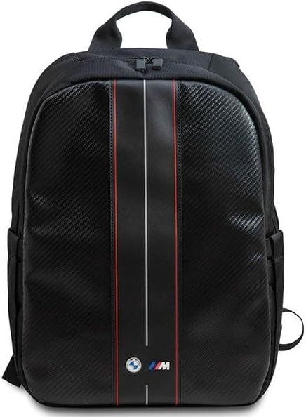 Bmw Red/Black Carbon & Stripe Backpack For 16" Laptop - Bmbp15comscakr