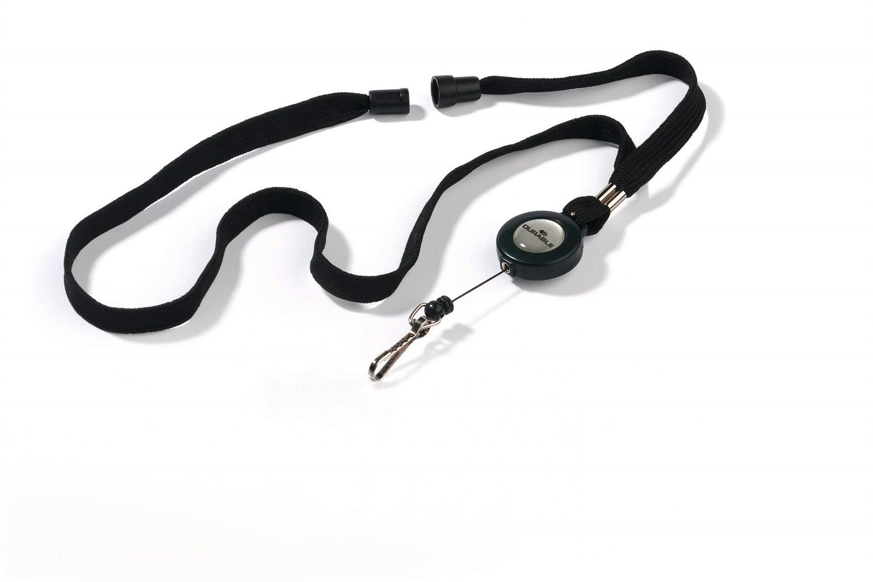 Durable Black Secure Retractable Id Badge Reel And Soft Breakaway Lanyard |