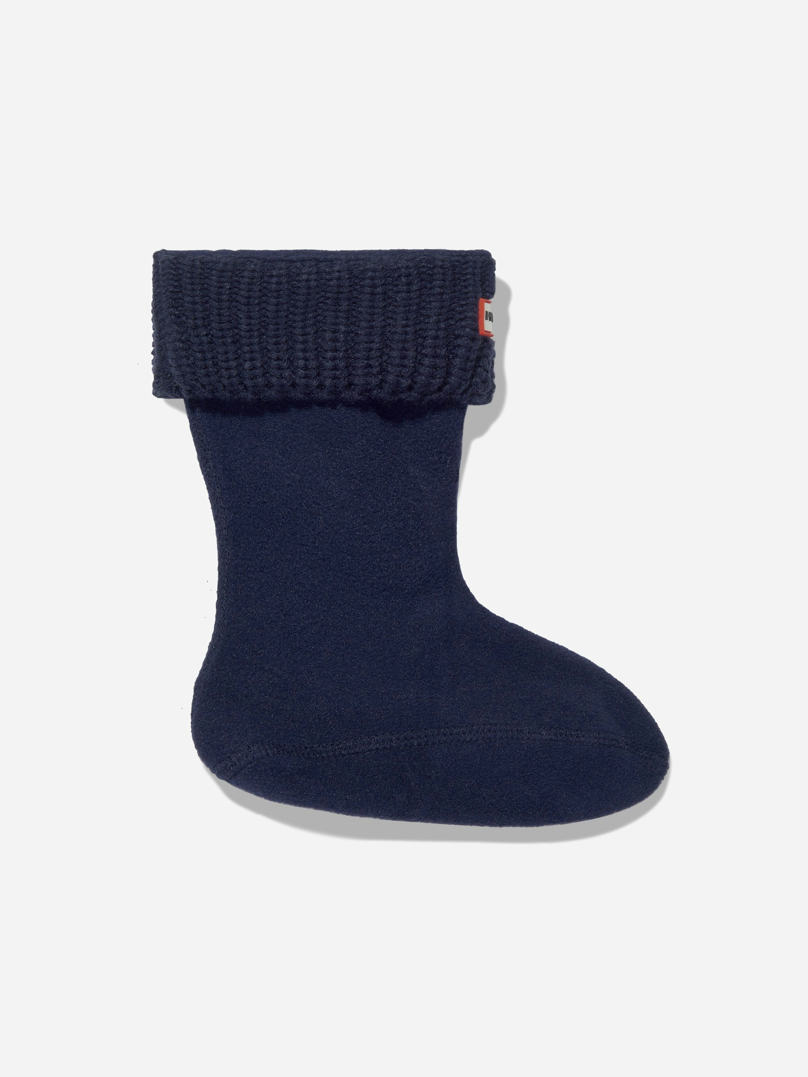 Hunter Blue Kids Recycled Half Cardigan Boot Socks In Navy - Eu 35 - 38 Uk 3 - 5