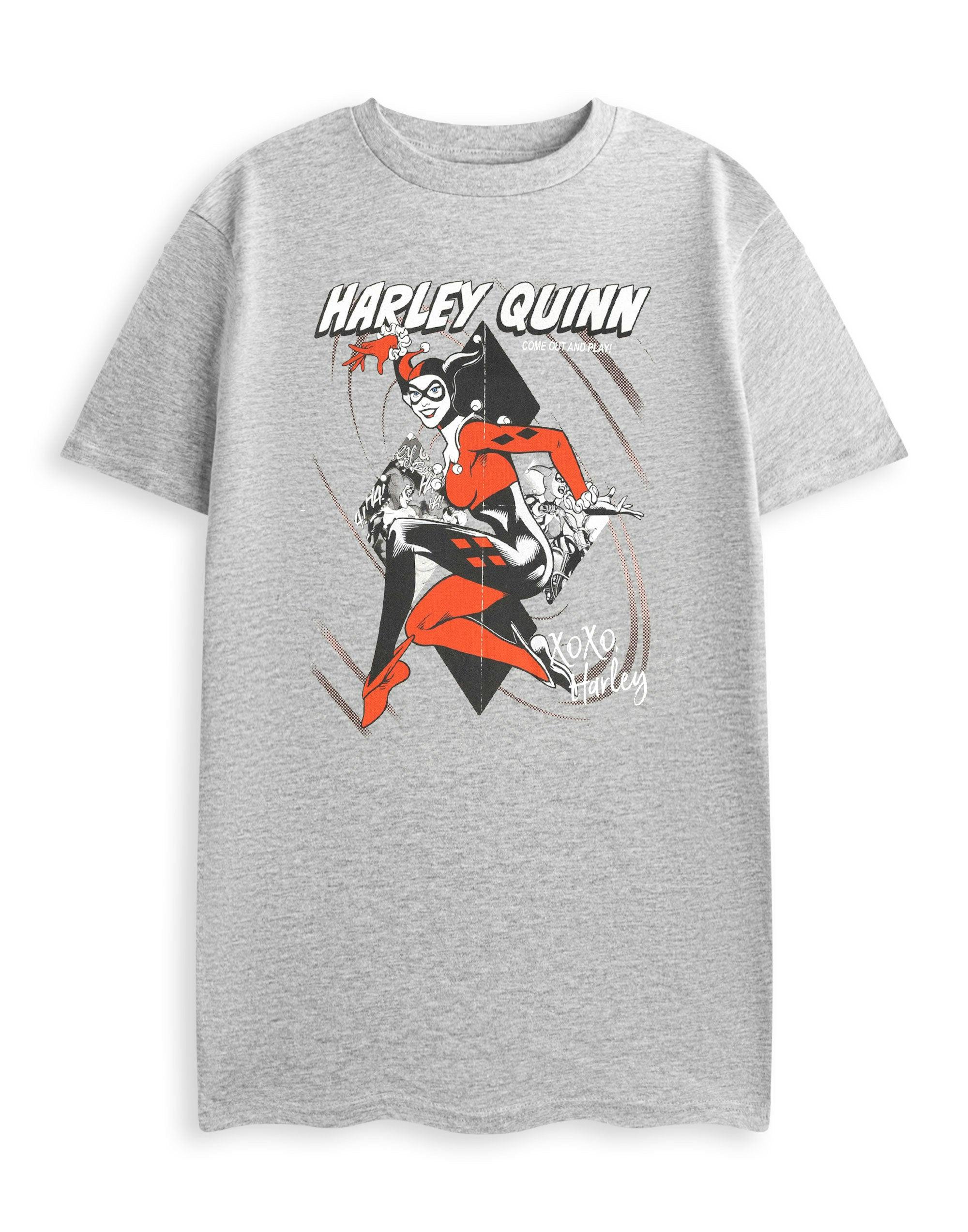 Vanilla Underground Unisex Grey Dc Comics Harley Quinn Xoxo Harley Short Sleeved T-Shirt - Large