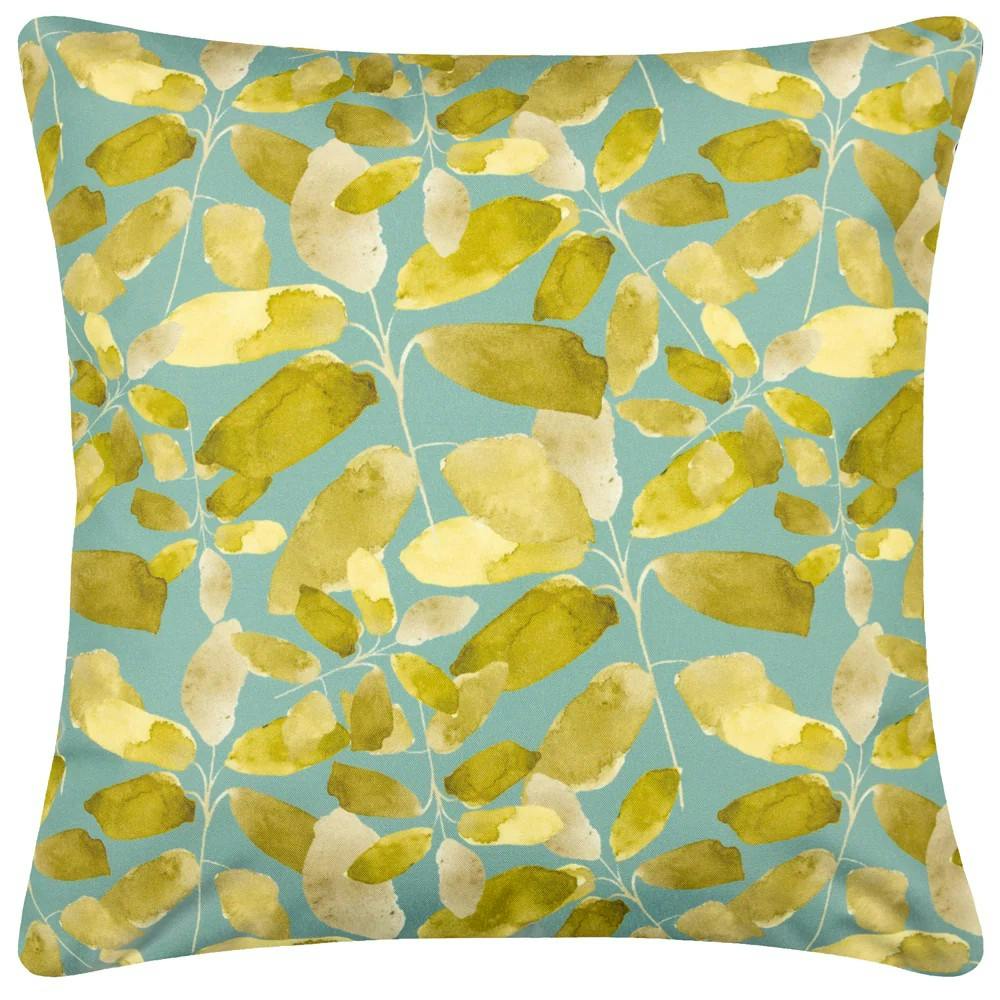 Wylder Lorena Printed Outdoor Cushion Cover - Aqua - 43Cm X 43Cm - Aqua - 100% Polyester