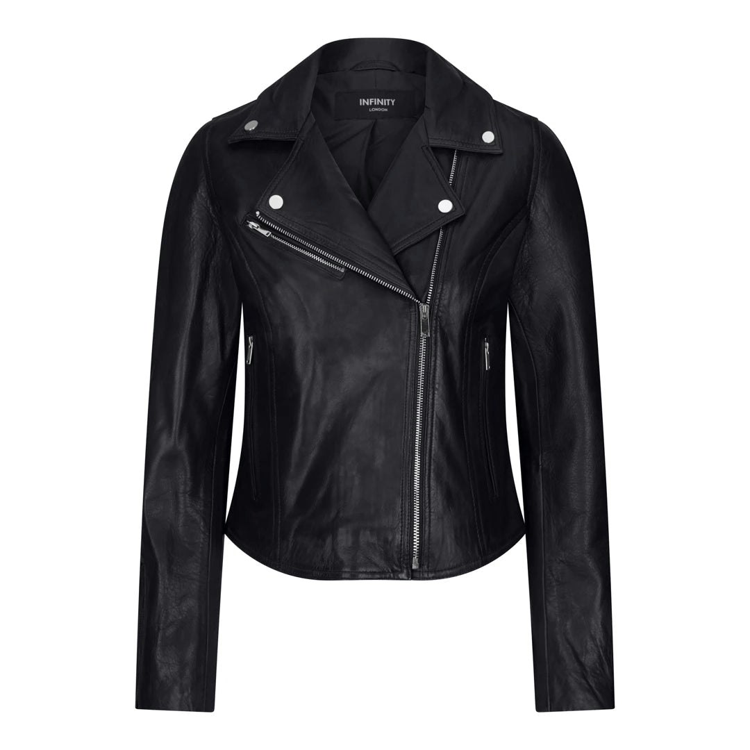 Truclothing Women's Brown/Black/Red Leather Biker Jacket Cross Zip Tan Yellow - Uk 14