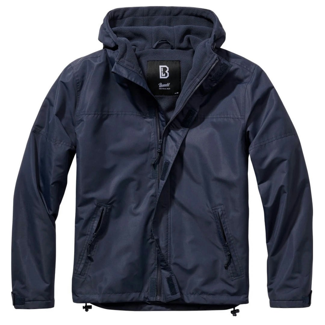 Brandit Windbreaker Zipped Hooded Jacket Military Jacket Camo - Navy - 3XL