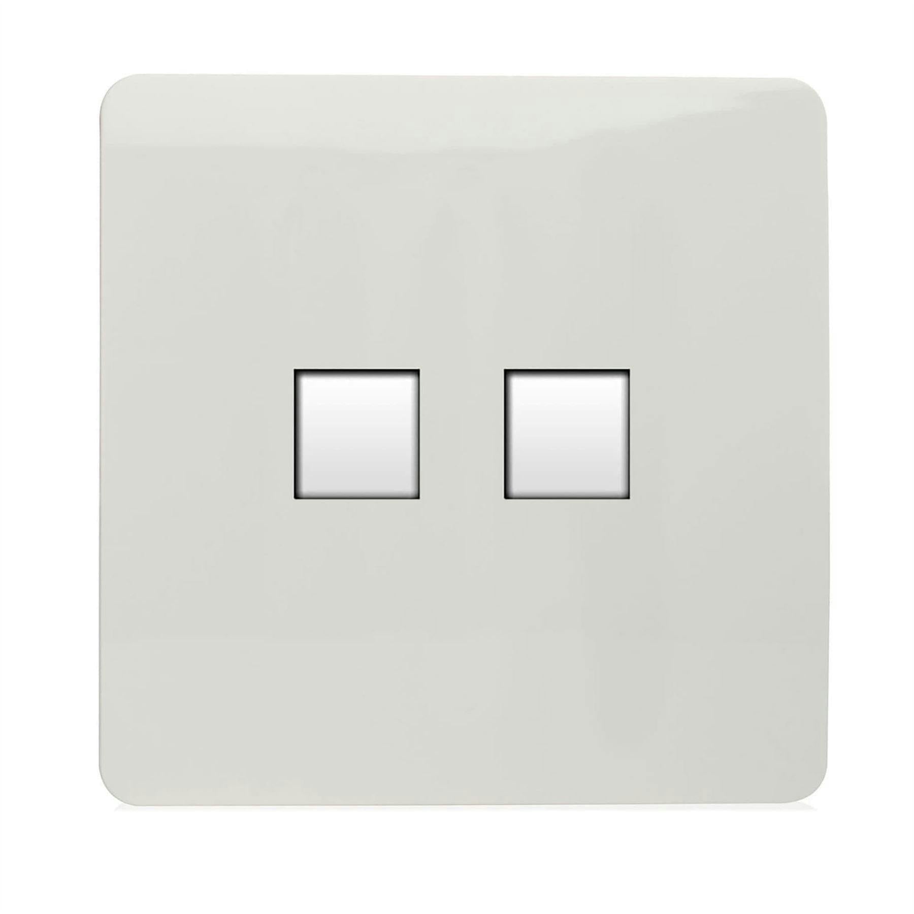 Trendi Switch 2 Gang Rj45 Cat 6 Pc Ethernet Socket - Ice White - Image 5