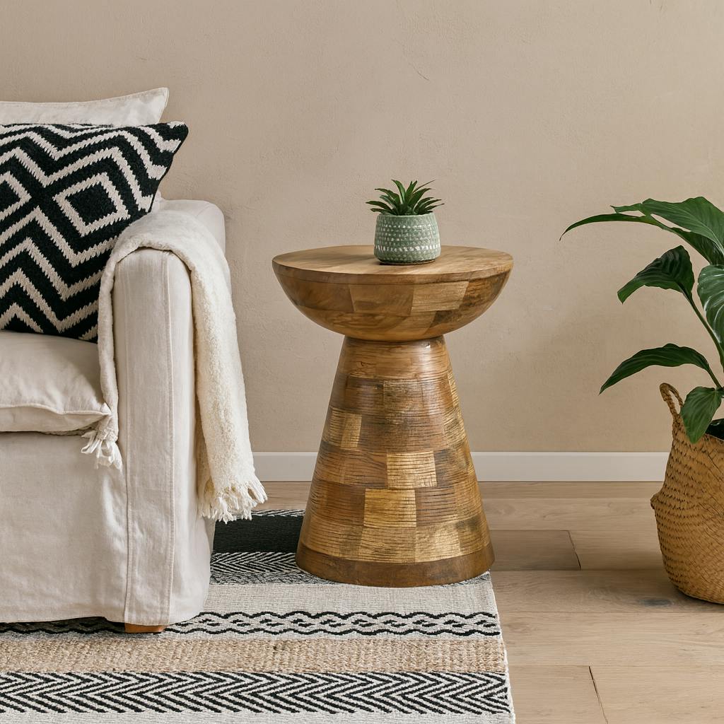Wyld Haus Grain London Natural Mango Wood Mushroom Side Table