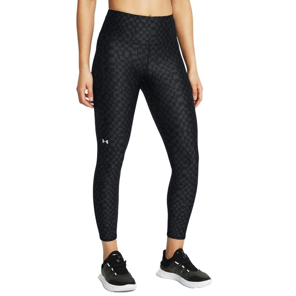 Under Armour Women's Black Heatgear Printed Ankle Length Leggings - 8 Uk - 87% Polyester/13% Elastane