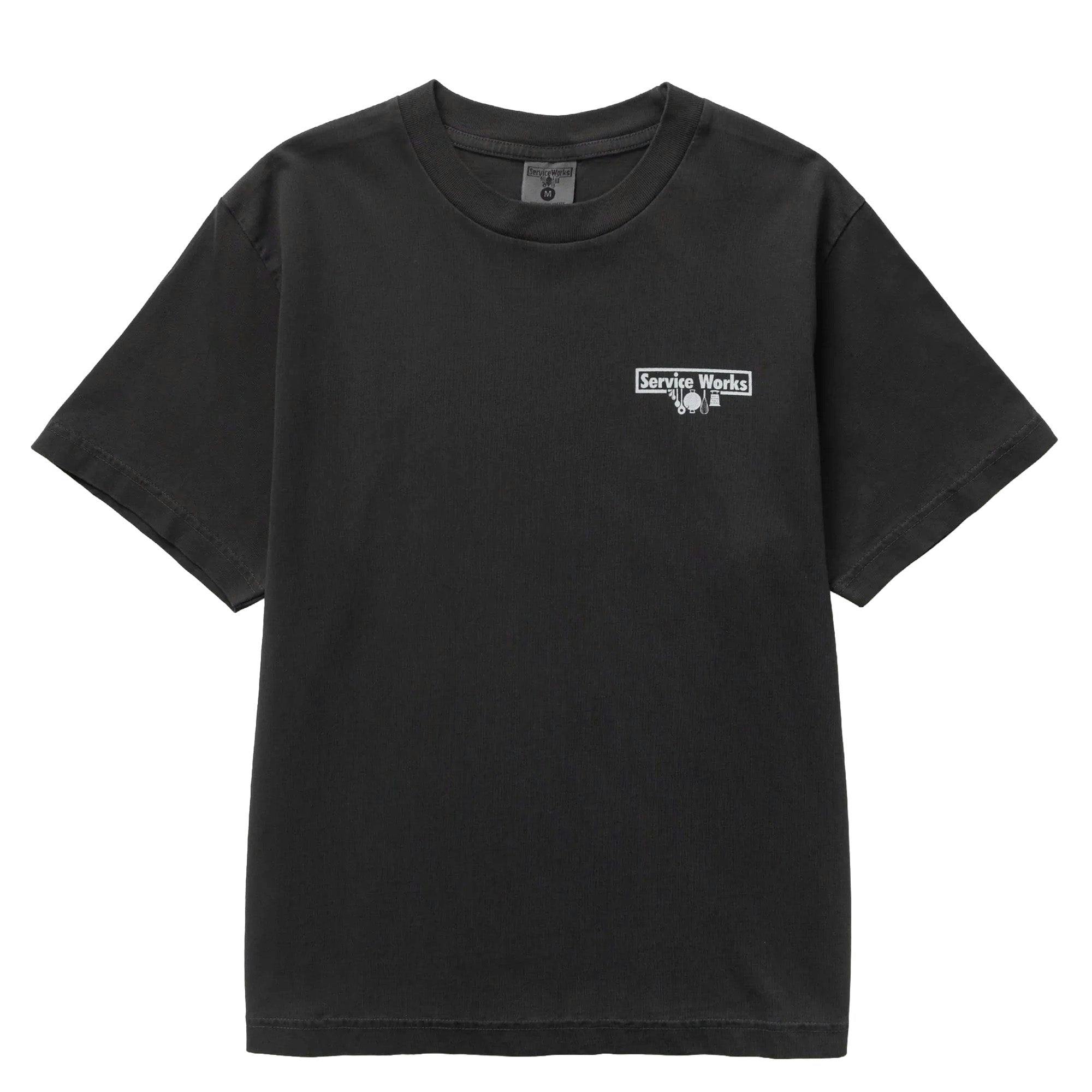 Service Works Black Pigment Dyed Trademark T-Shirt - Large
