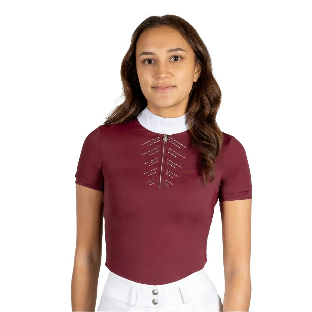 Coldstream Women's Harthill Diamante Show Shirt - Windsor Wine - S - Windsor Wine