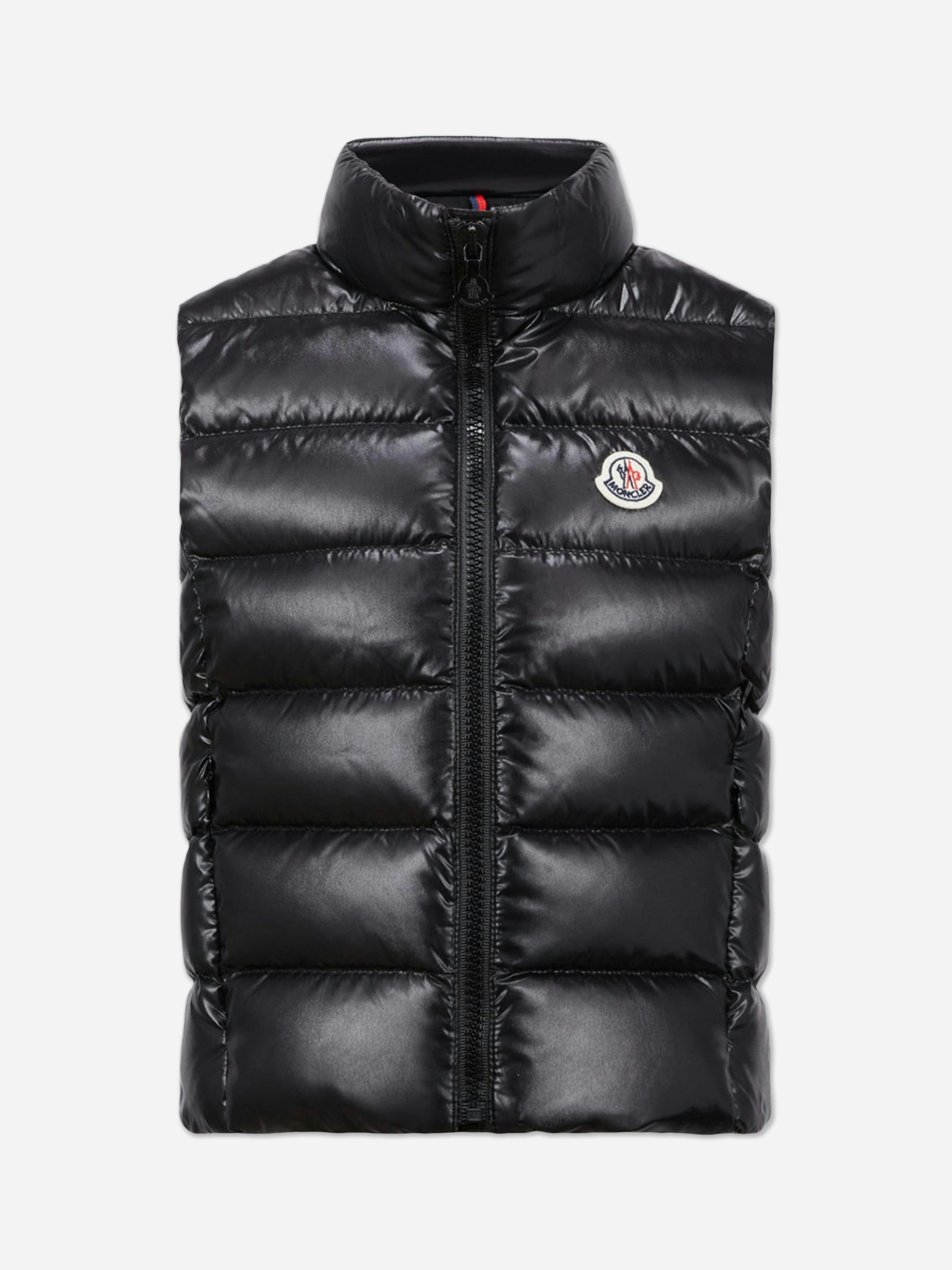 Moncler Enfant Girls Black Down Padded Ghany Gilet In - 4 Yrs