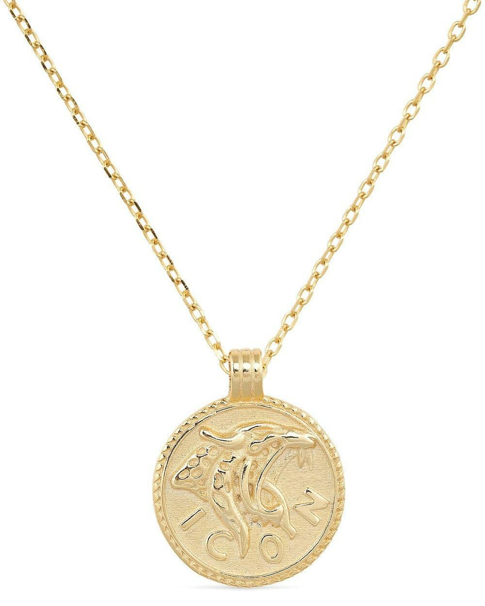 Elk & Bloom Gold Chunky 14K Leo Coin Necklace - Pendant Only - No Thank You