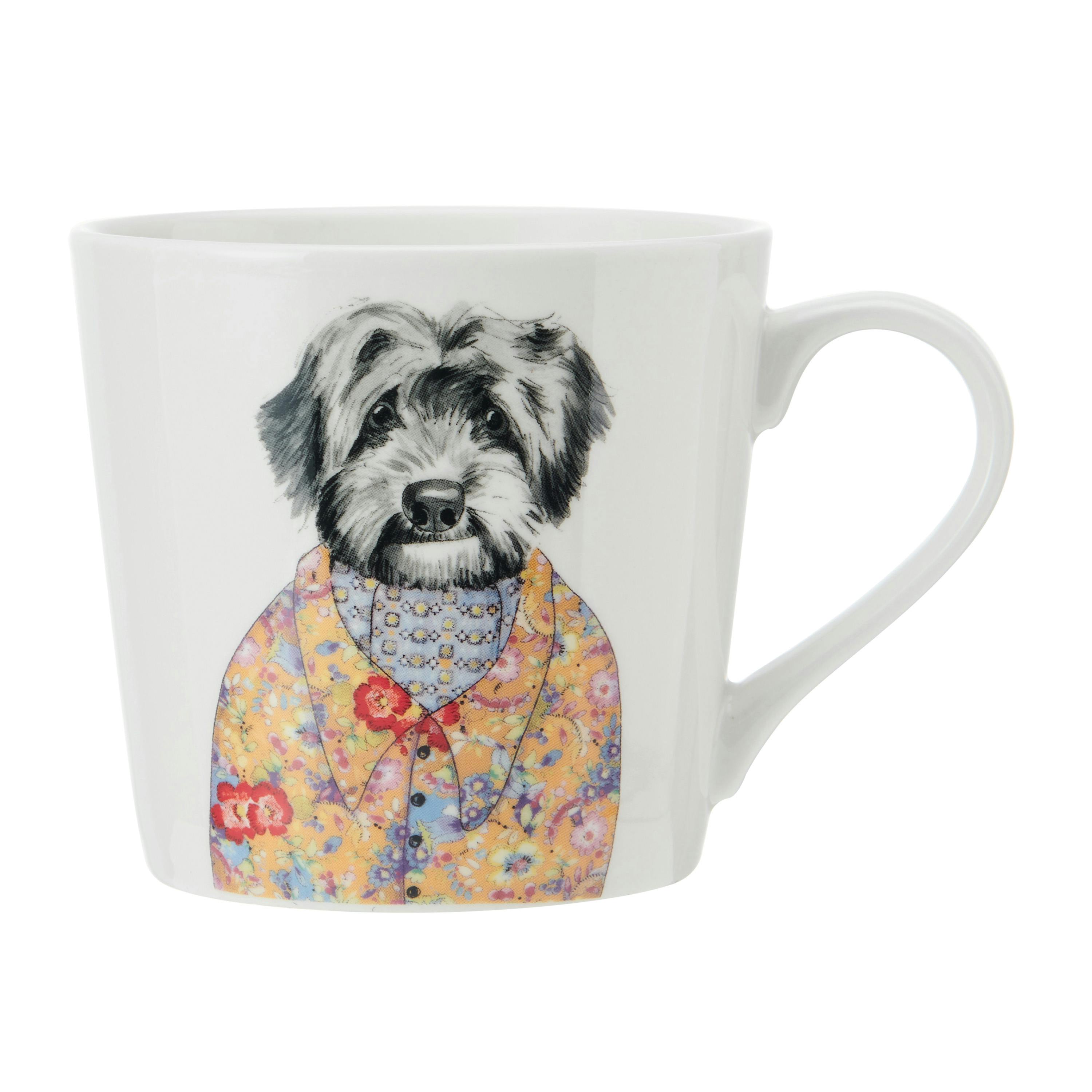Rackhams White Tipperleyhill Fine China Mug, Cockapoo Dog Print, 380Ml - Clay - Mug