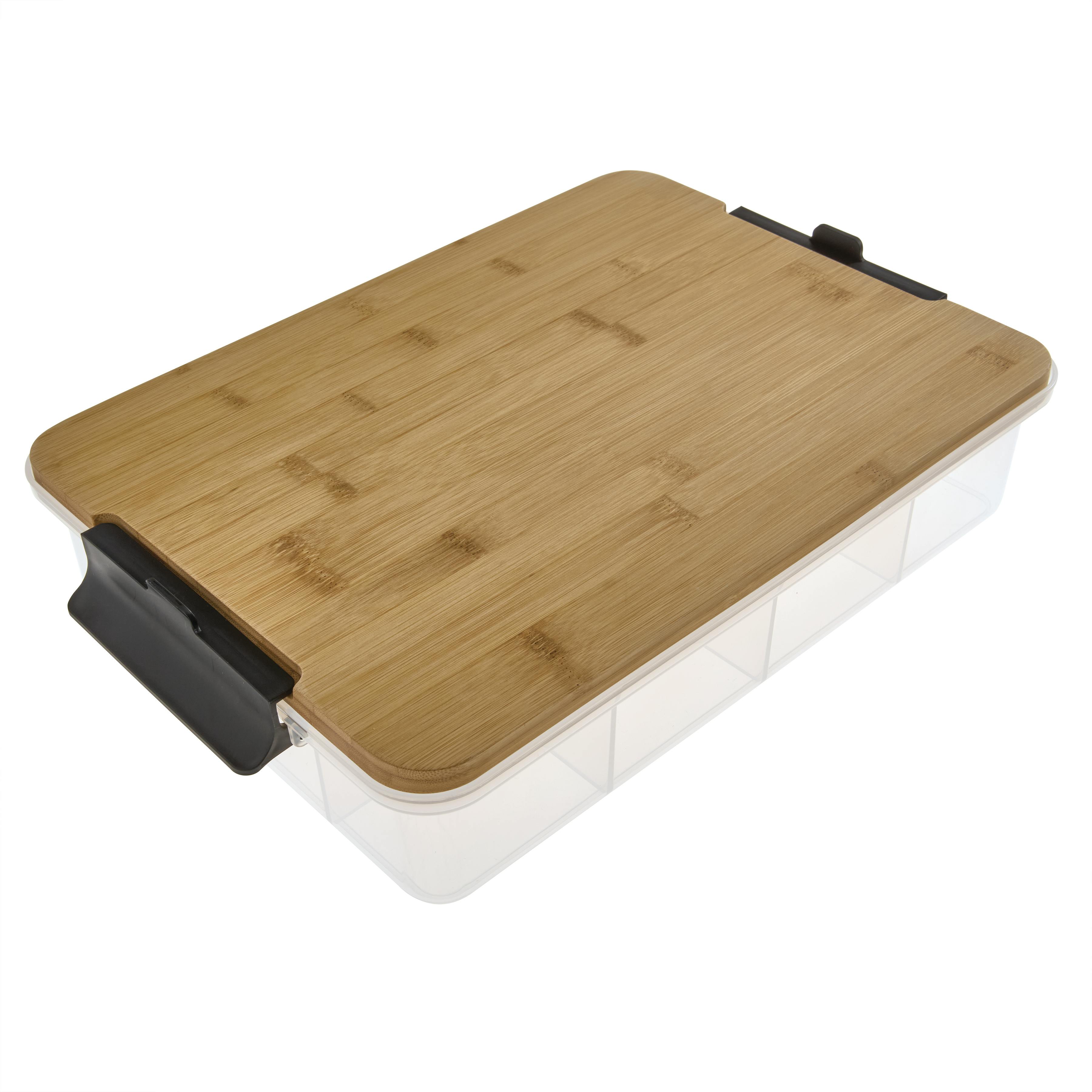 Rackhams Large Snacklebox, 7 Snack Dividers, Bamboo Board And Lid, 30 X 40.5Cm - Wood - Bamboo - Serving Board