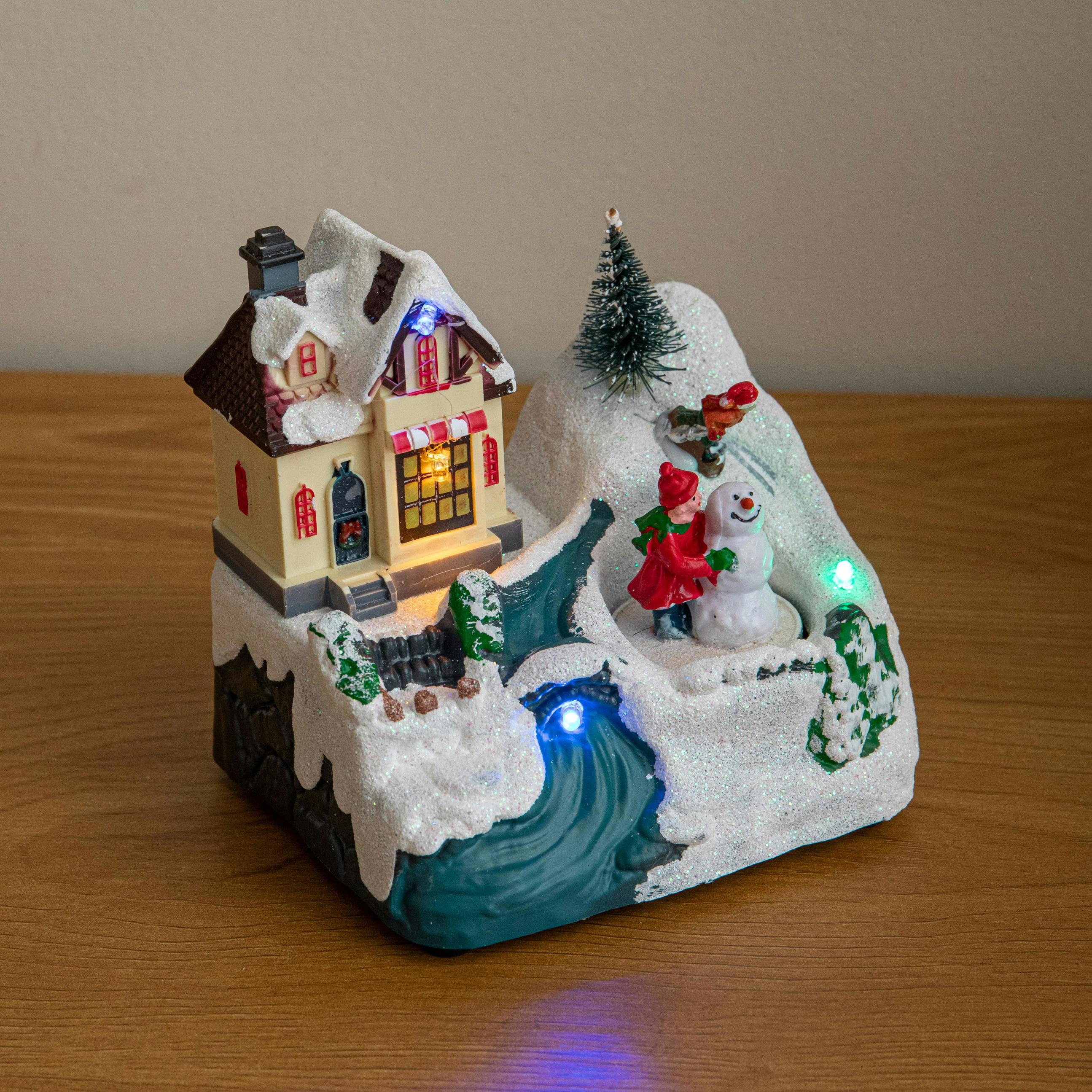 Samuel Alexander 14Cm Animated Frosty¿S Snow Led Village Scene Christmas Decoration - Multi-Coloured - Image 4