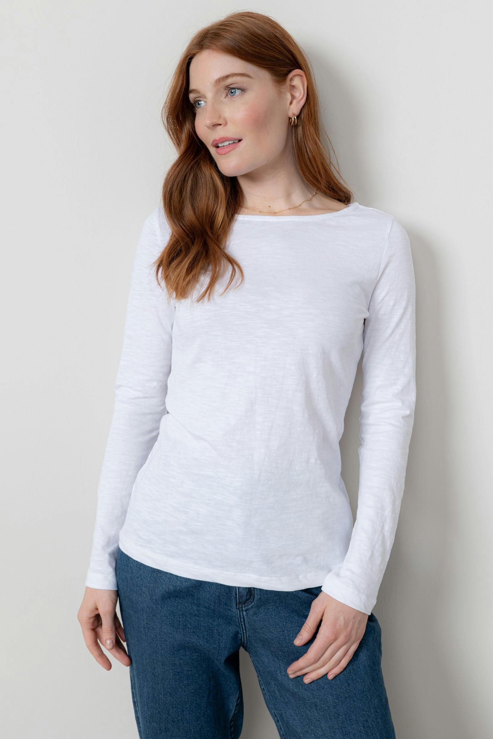 Lily & Me White Monica Organic Cotton Jersey Top - 20
