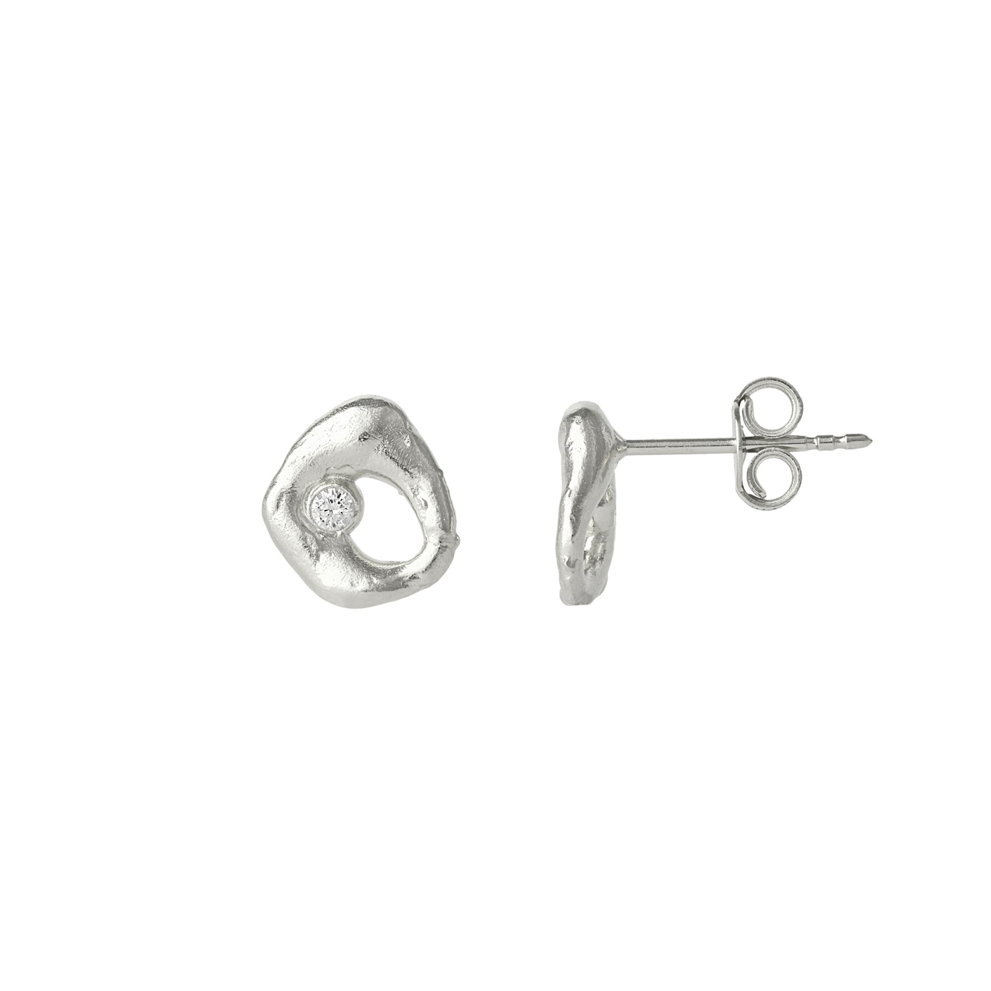 Spero London Silver Dripping Molten Natural Textured Sterling Authentic Earrings