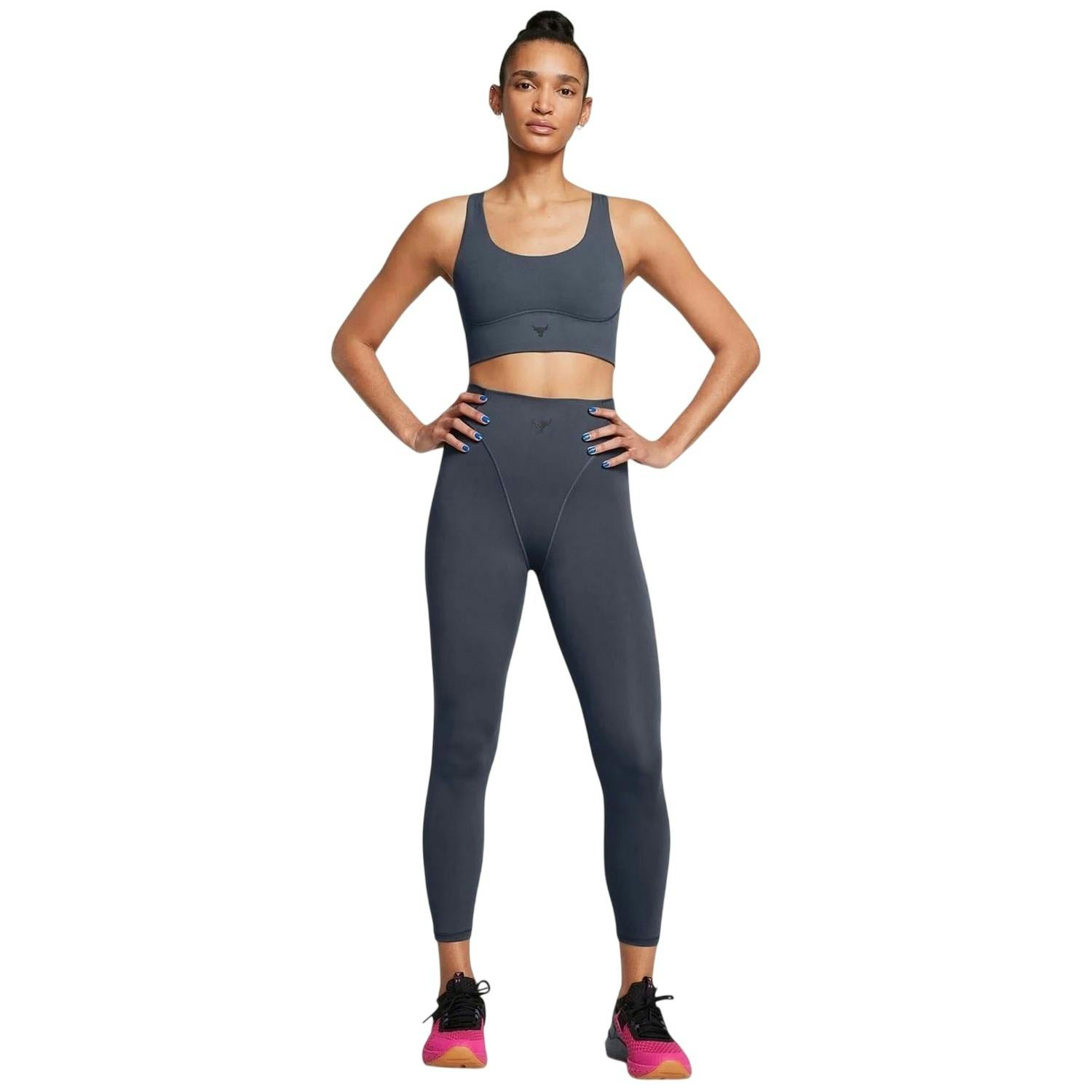 Under Armour Women's Grey / Project Rock Shaping Leggings - 12 Uk - 80% Polyester/20% Elastane