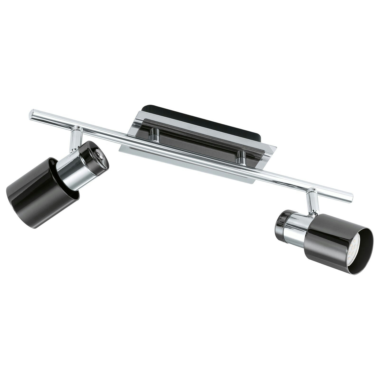 Loops Black Flush Ceiling Spot Lights Back Plate & Shade Nickel Bulb Gu10 2X5w Incl. Size 2