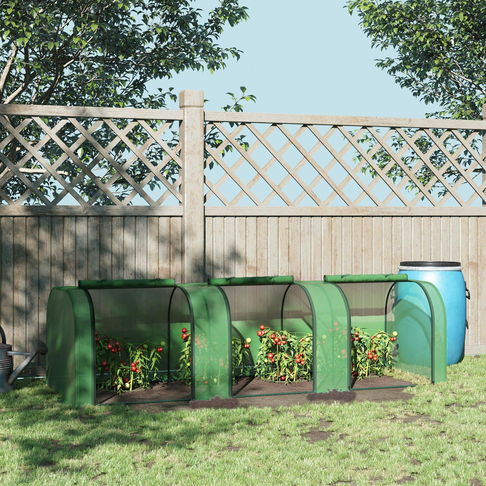 Rackhams Green Tunnel House Steel Frame For Garden Backyard W/ Zipper Doors - 295 X 100 X 80Cm