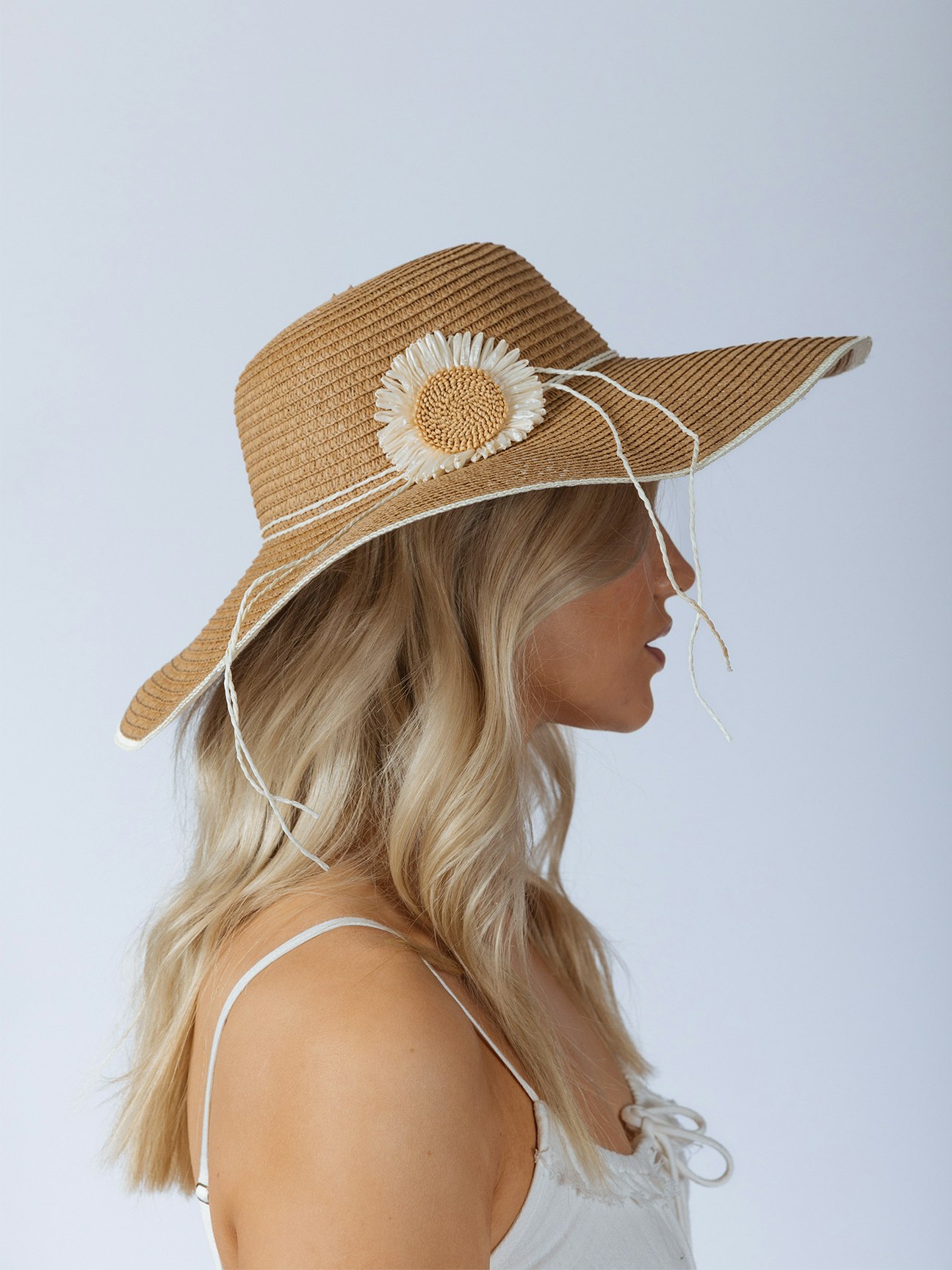 Svnx Brown Sunflower Straw Sun Hat - One Size